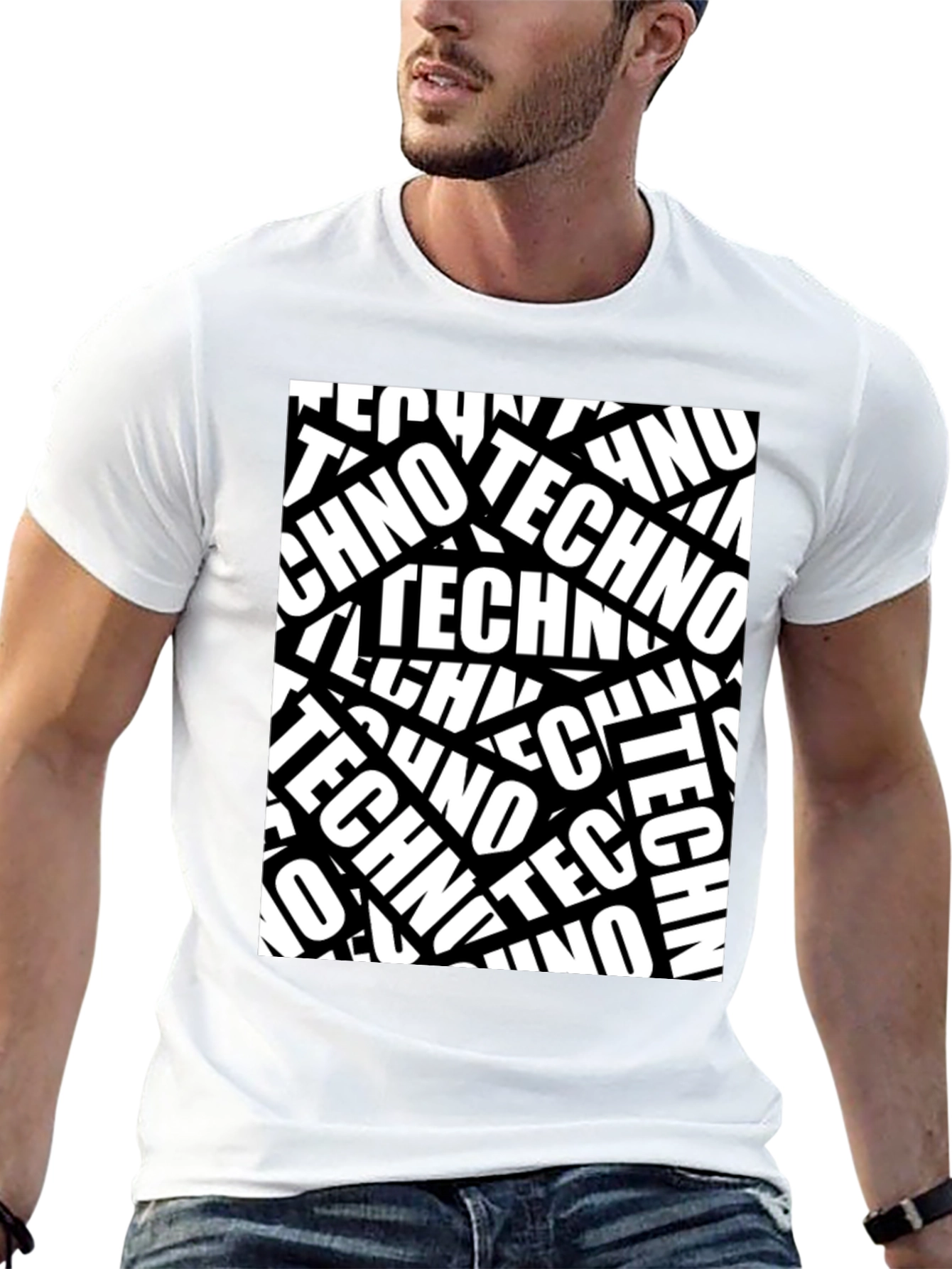 Bold Techno T-Shirt - Black Graphic Tee