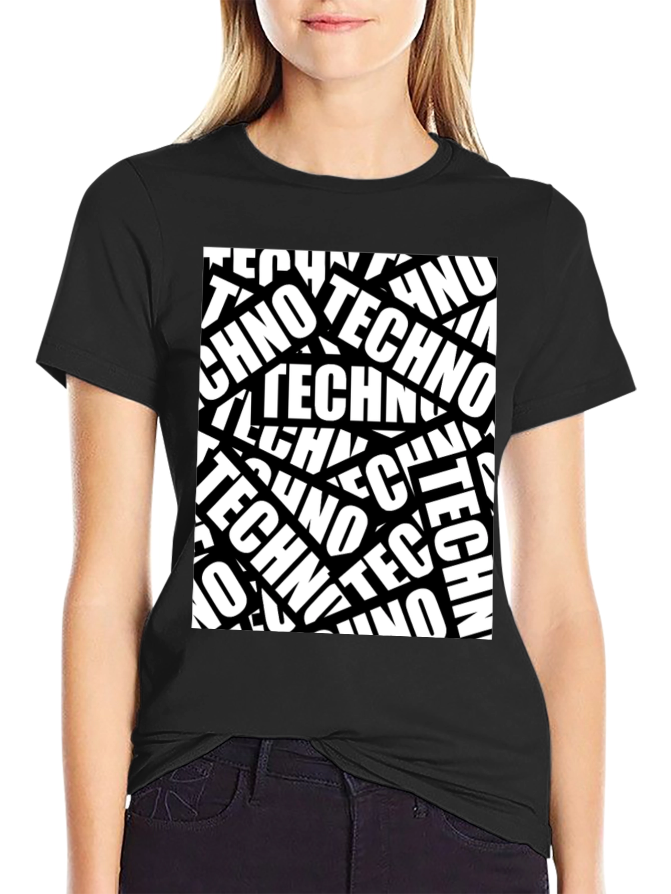 Bold Techno T-Shirt - Black Graphic Tee