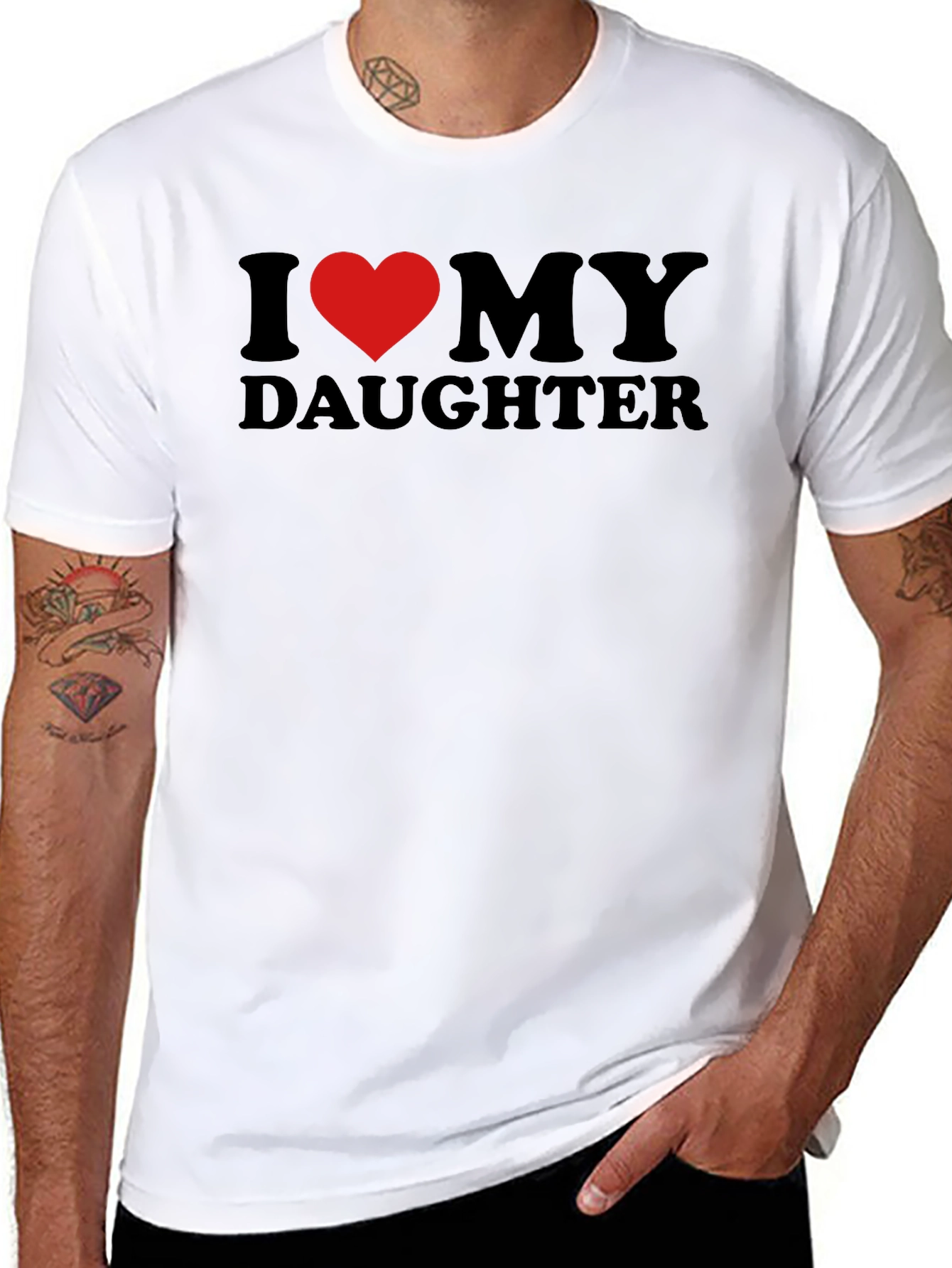 I Love My Daughter Black T-Shirt