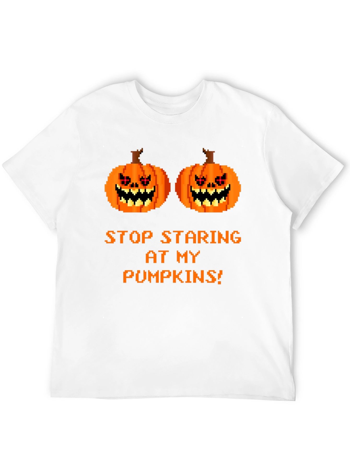 Funny Halloween T-Shirt: Stop Staring At My Pumpkins!