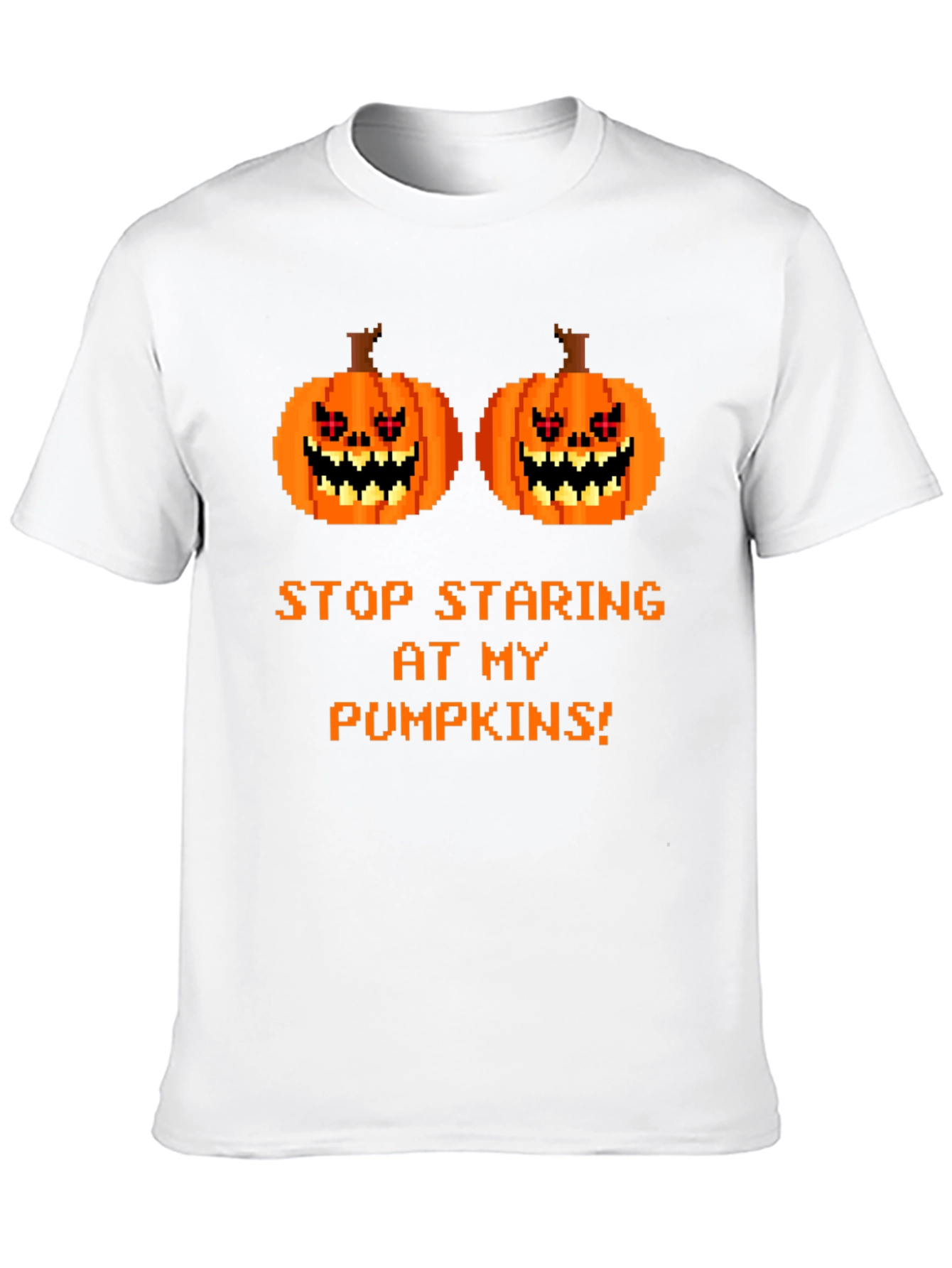 Funny Halloween T-Shirt: Stop Staring At My Pumpkins!