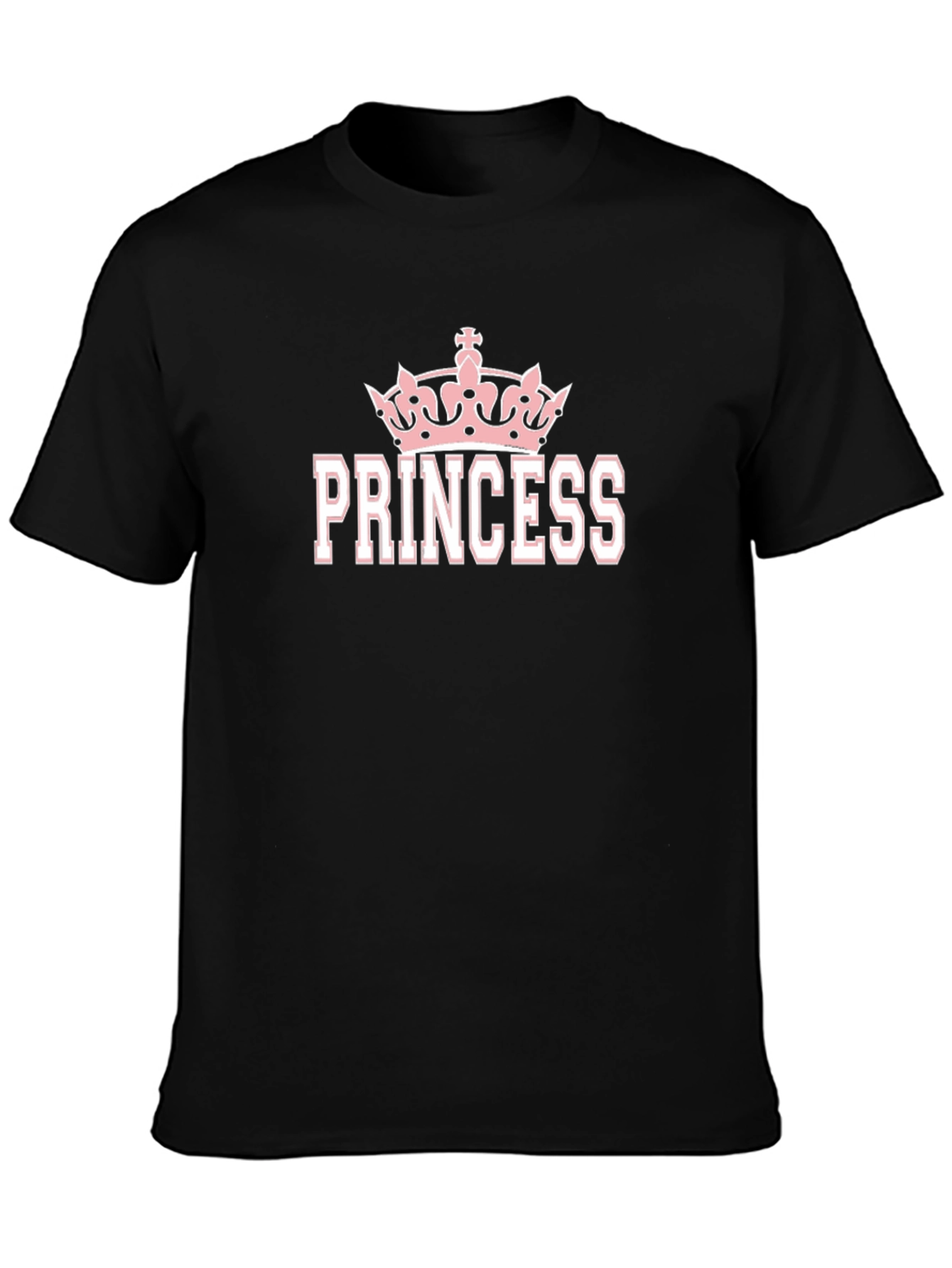 Princess Crown Graphic Black T-Shirt