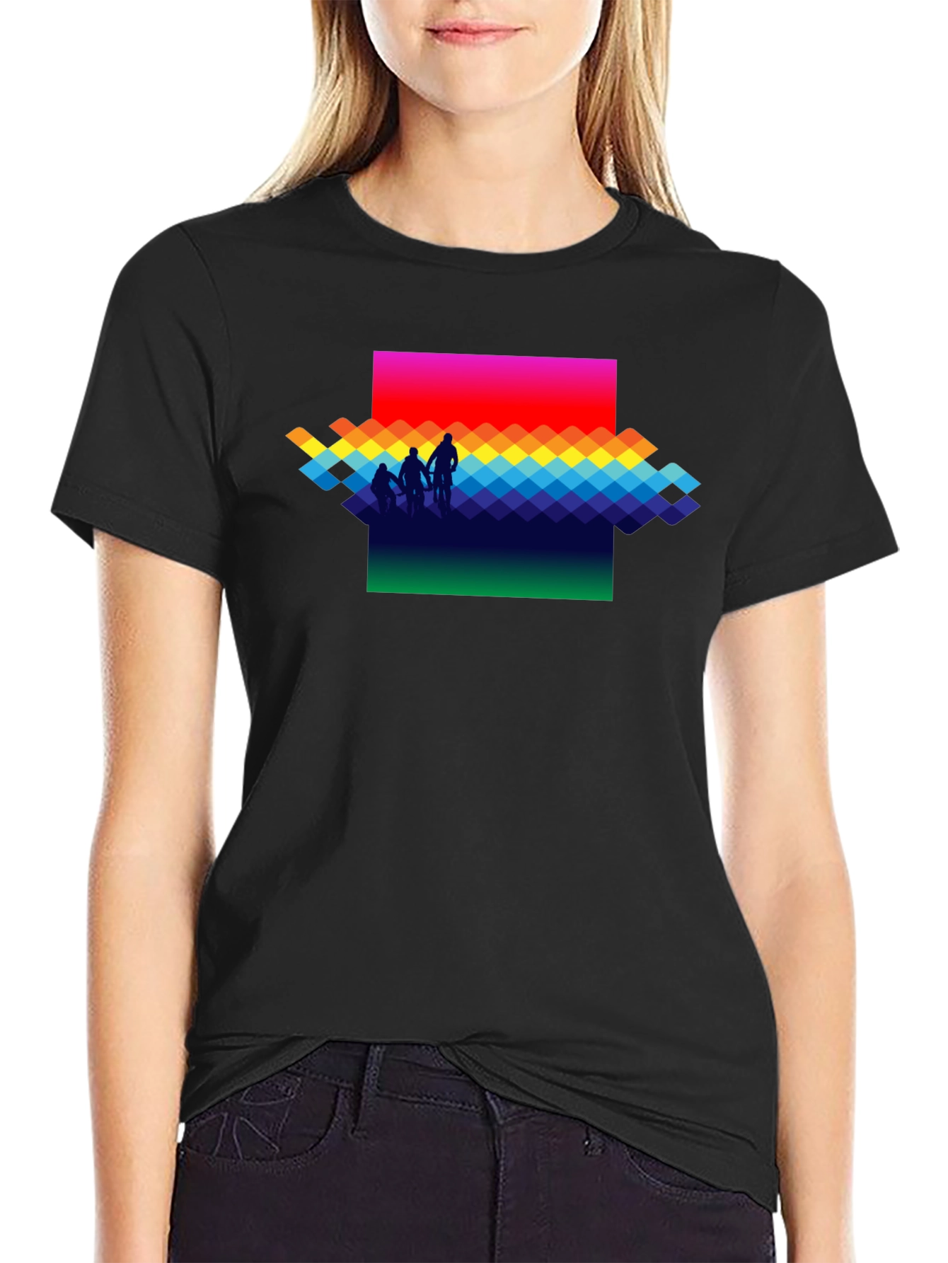 Rainbow Pixel Art T-Shirt - Stylish Graphic Tee