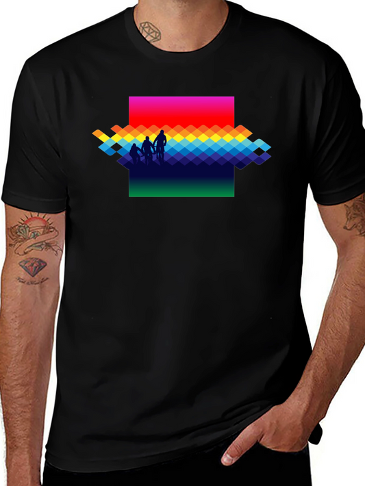 Rainbow Pixel Art T-Shirt - Stylish Graphic Tee