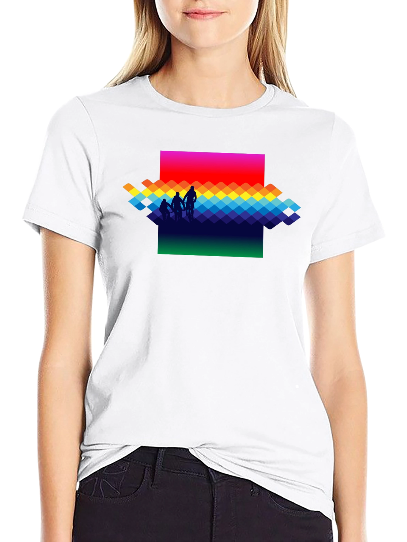 Rainbow Pixel Art T-Shirt - Stylish Graphic Tee