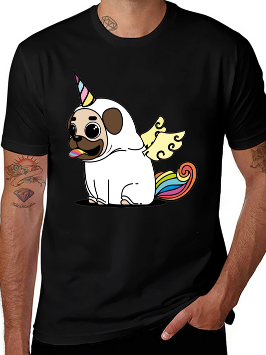 Unicorn Pug Graphic Tee - Black T-Shirt