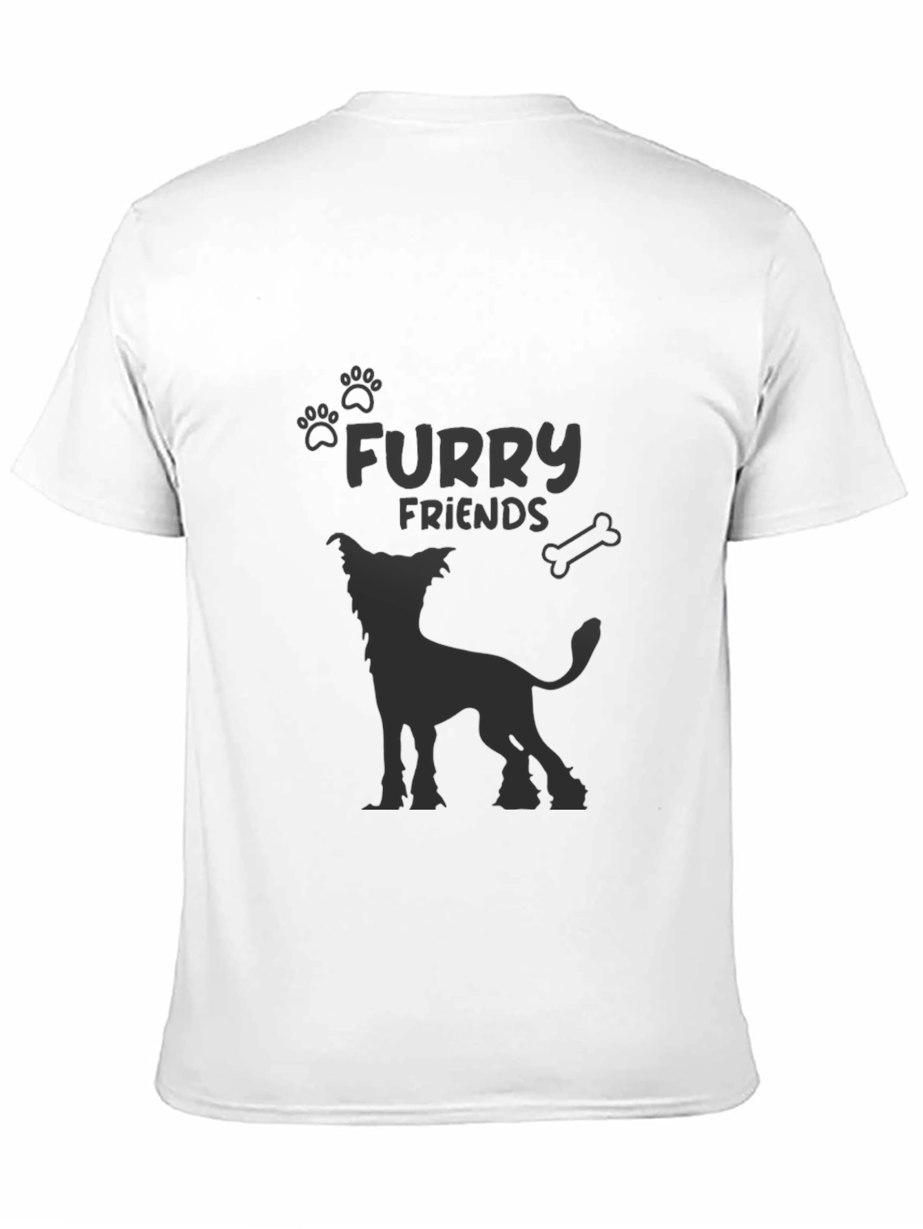 Furry Friends Dog Graphic Tee - Black