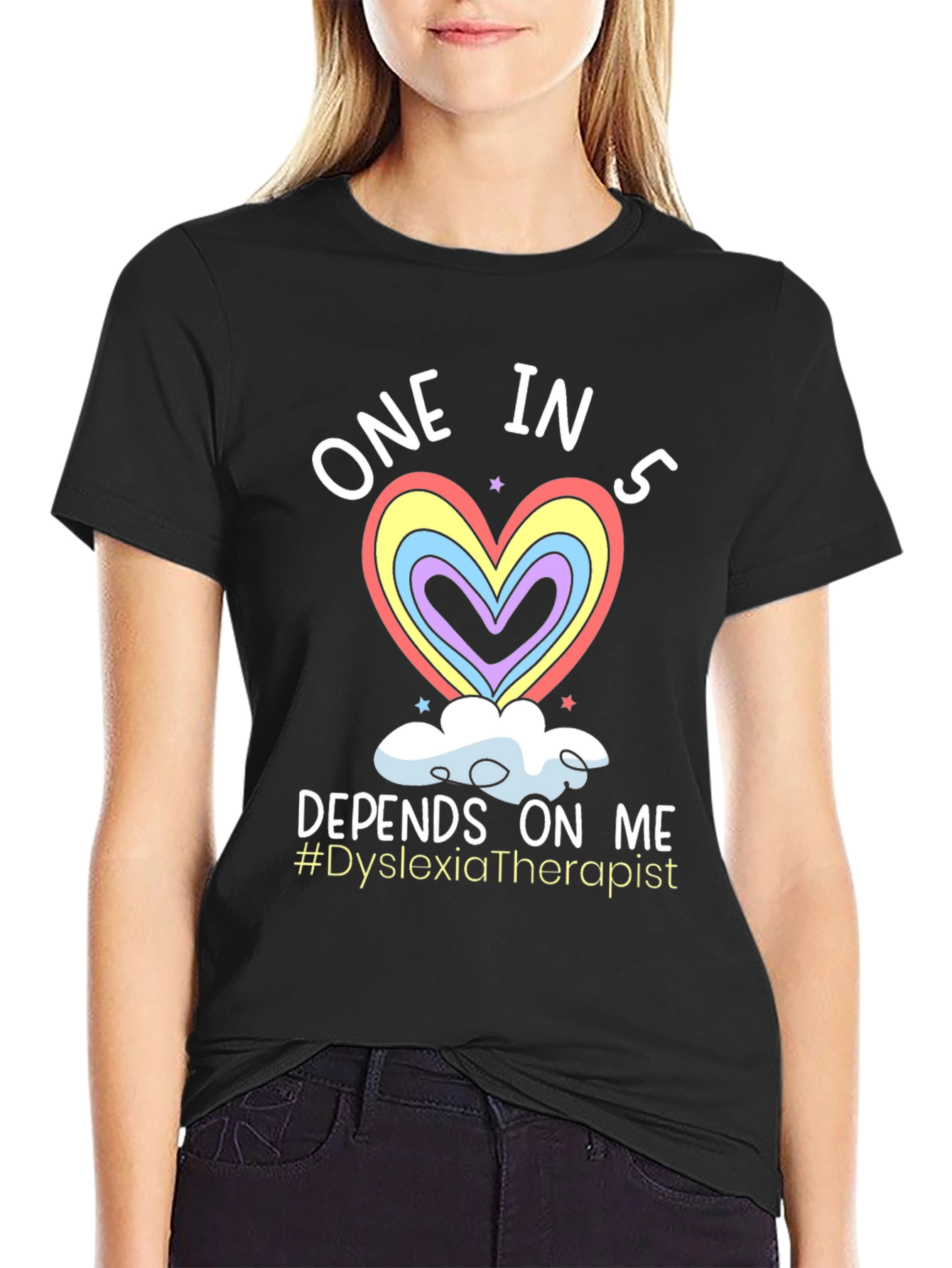Dyslexia Therapist Rainbow Heart T-Shirt