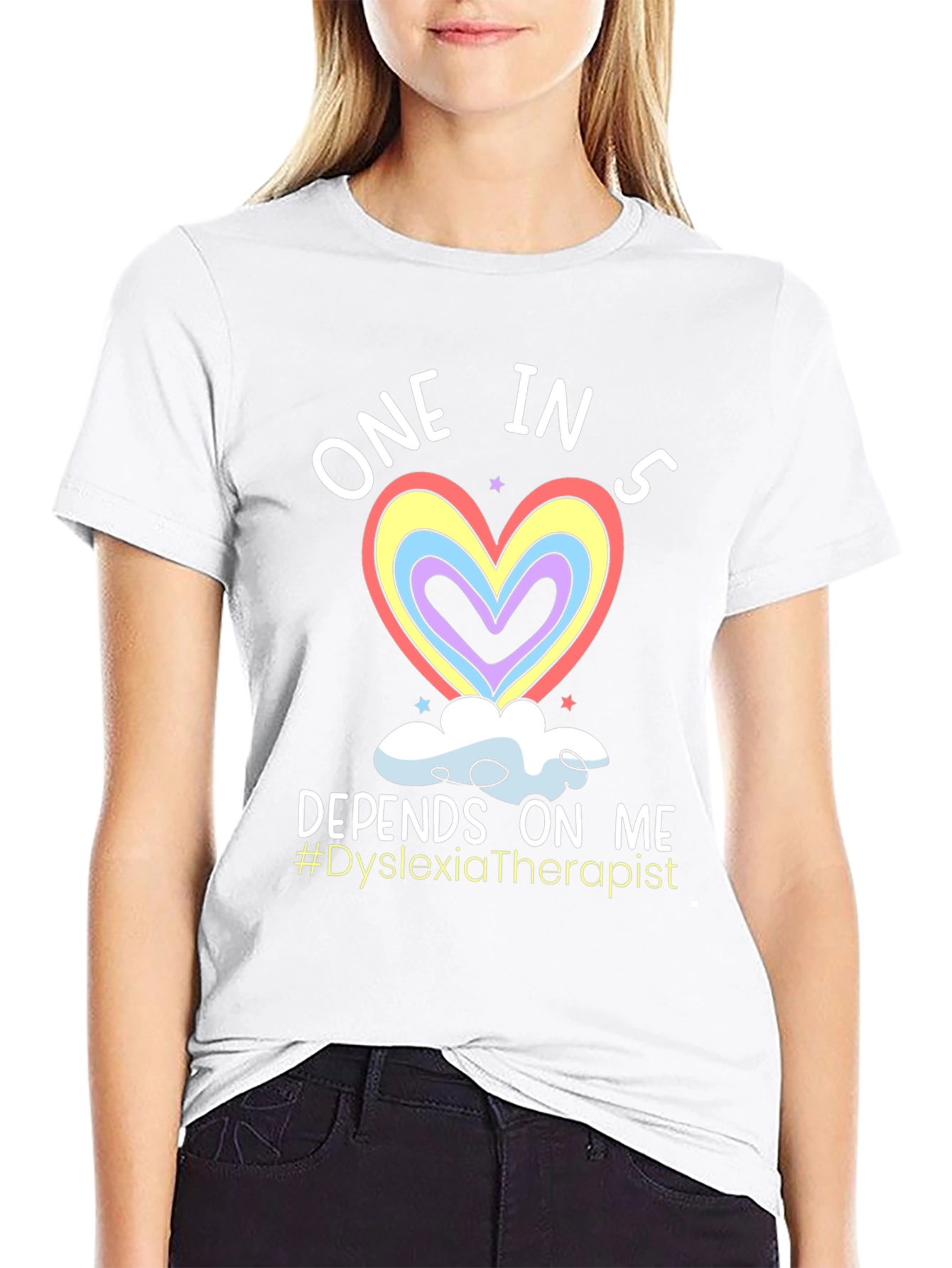 Dyslexia Therapist Rainbow Heart T-Shirt