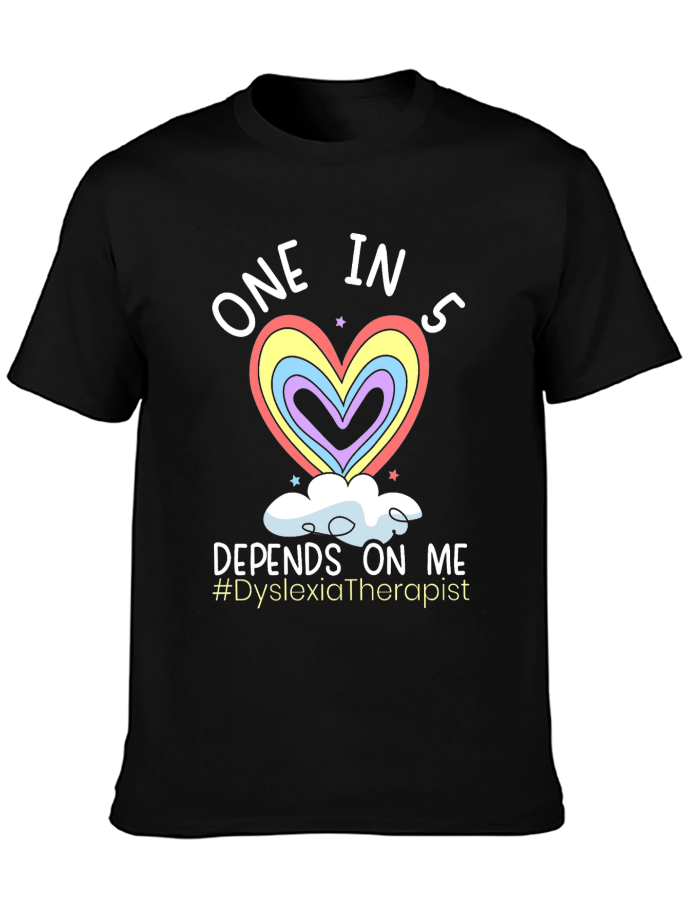 Dyslexia Therapist Rainbow Heart T-Shirt