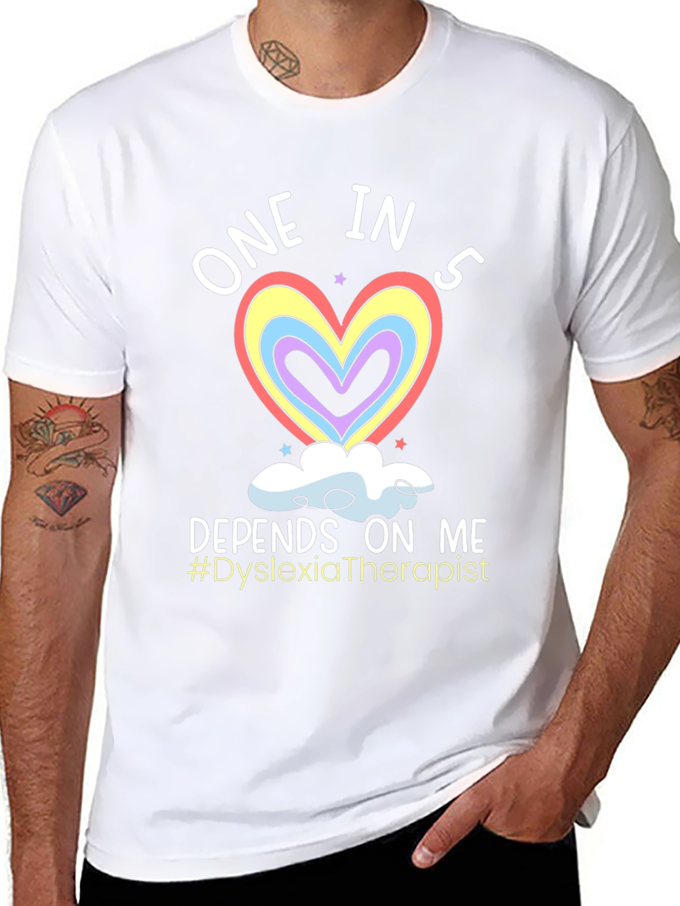 Dyslexia Therapist Rainbow Heart T-Shirt
