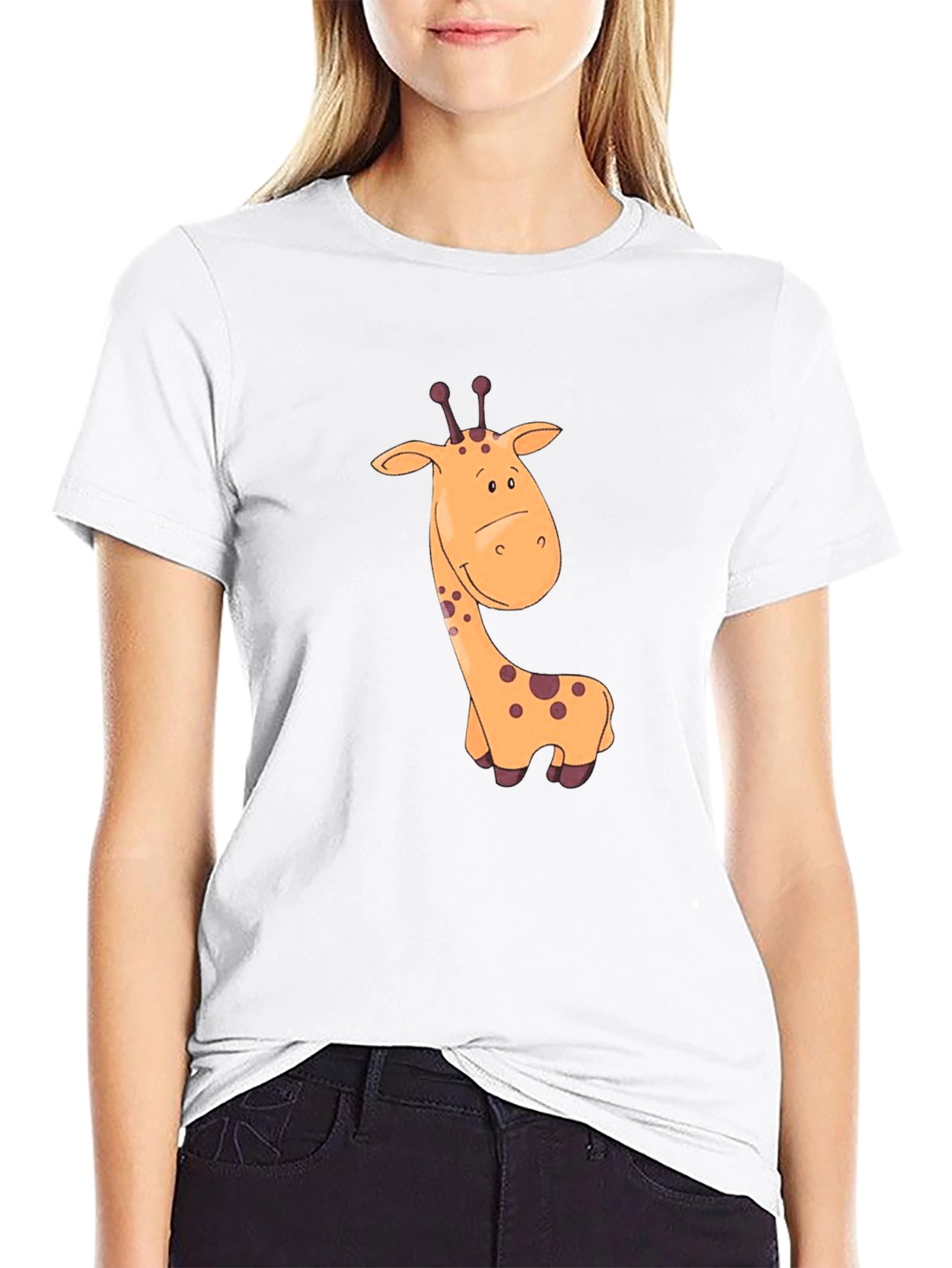Giraffe Graphic Black T-Shirt