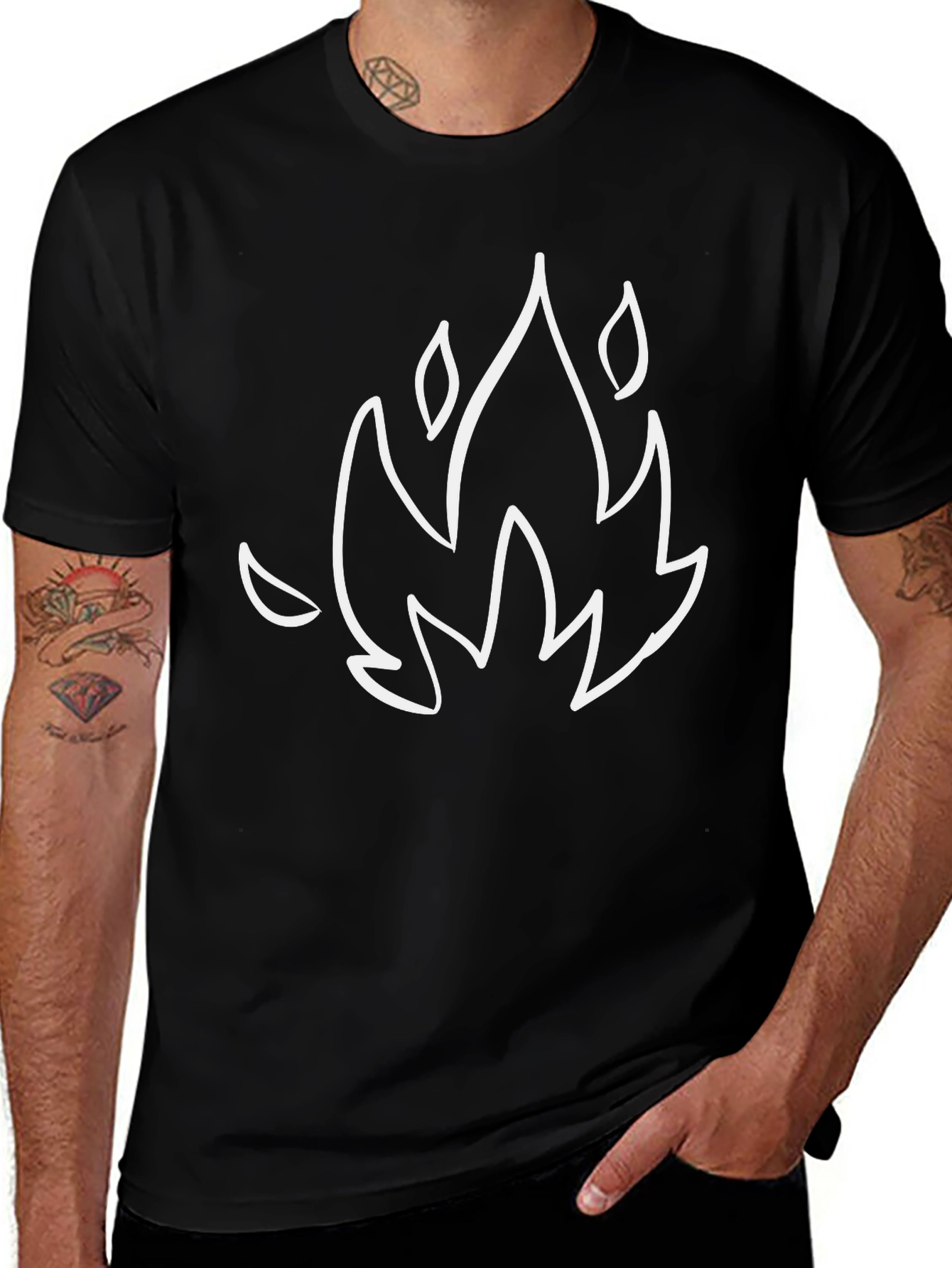 Fire Graphic Black T-Shirt - Casual Style