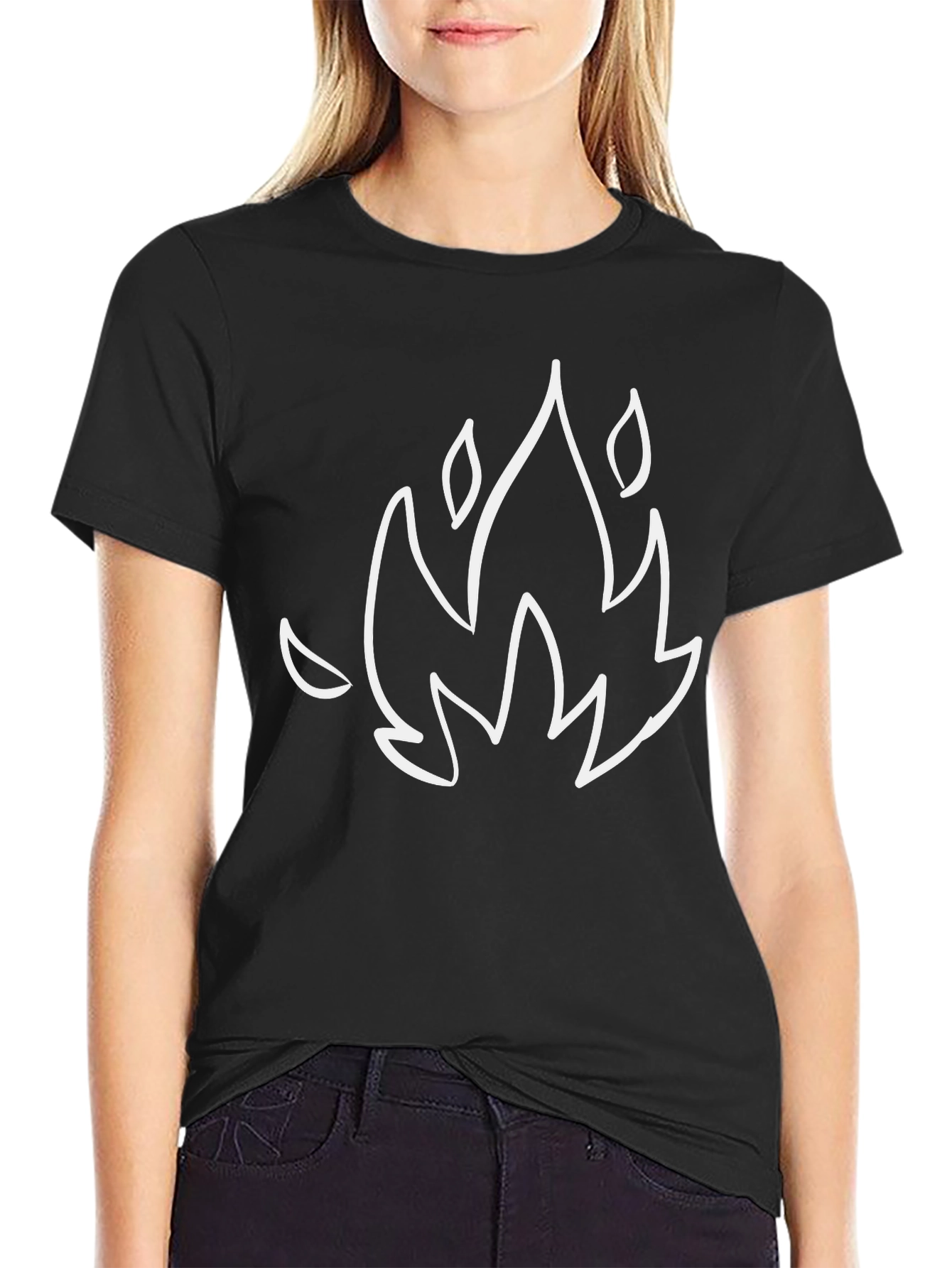 Fire Graphic Black T-Shirt - Casual Style