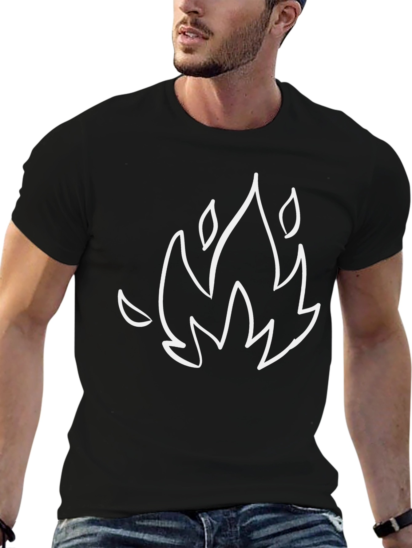 Fire Graphic Black T-Shirt - Casual Style