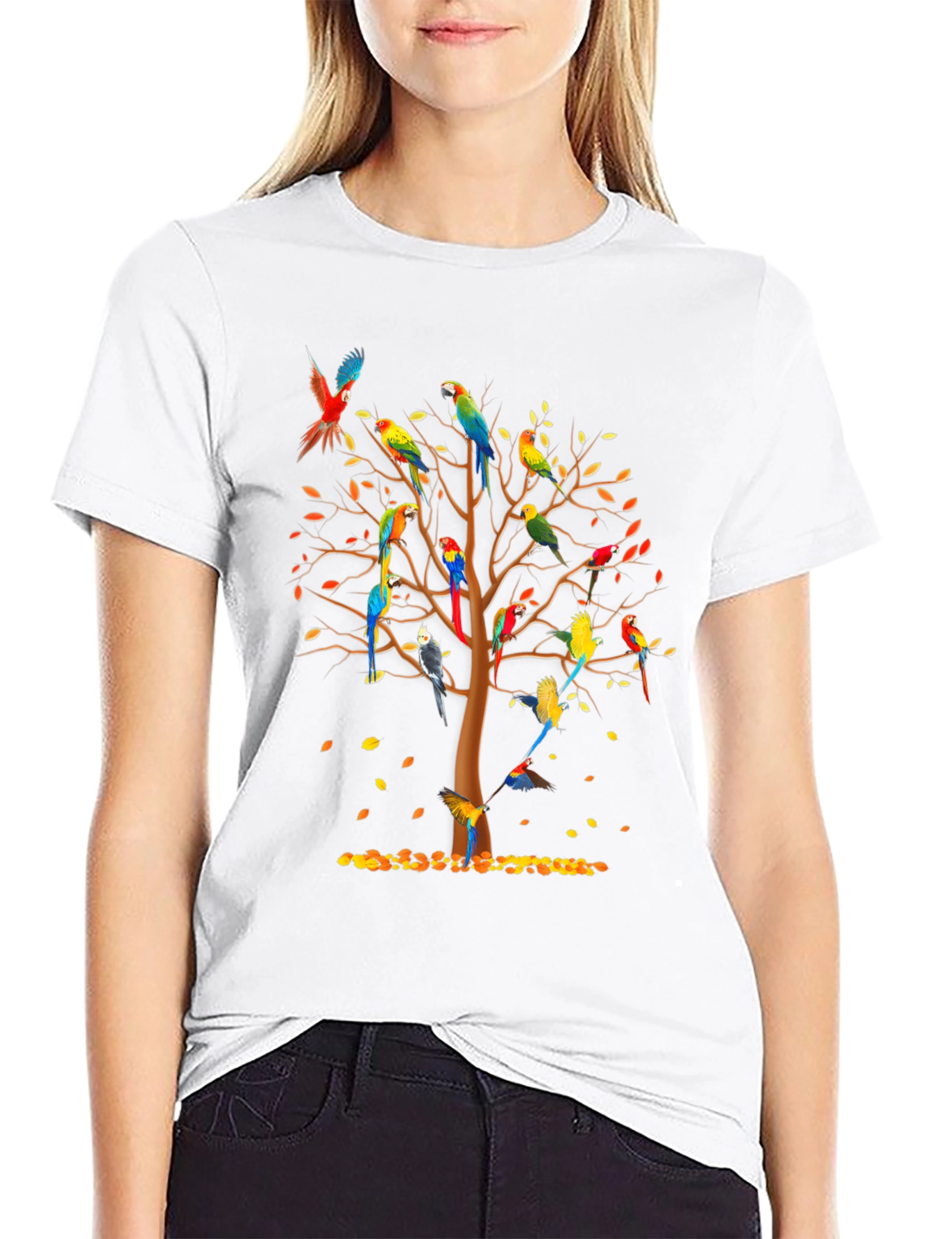 Parrot Tree T-Shirt - Vibrant Avian Design