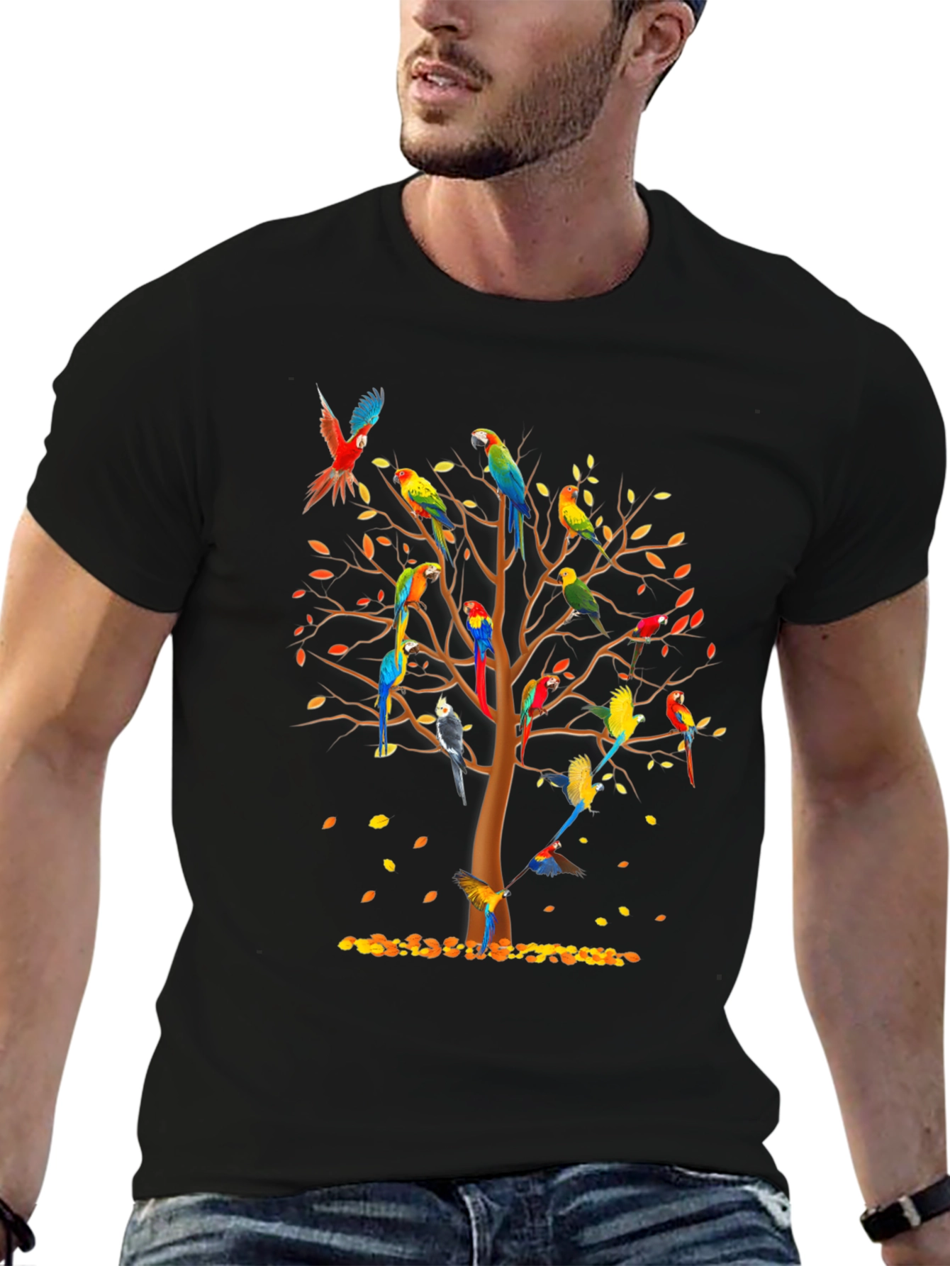 Parrot Tree T-Shirt - Vibrant Avian Design