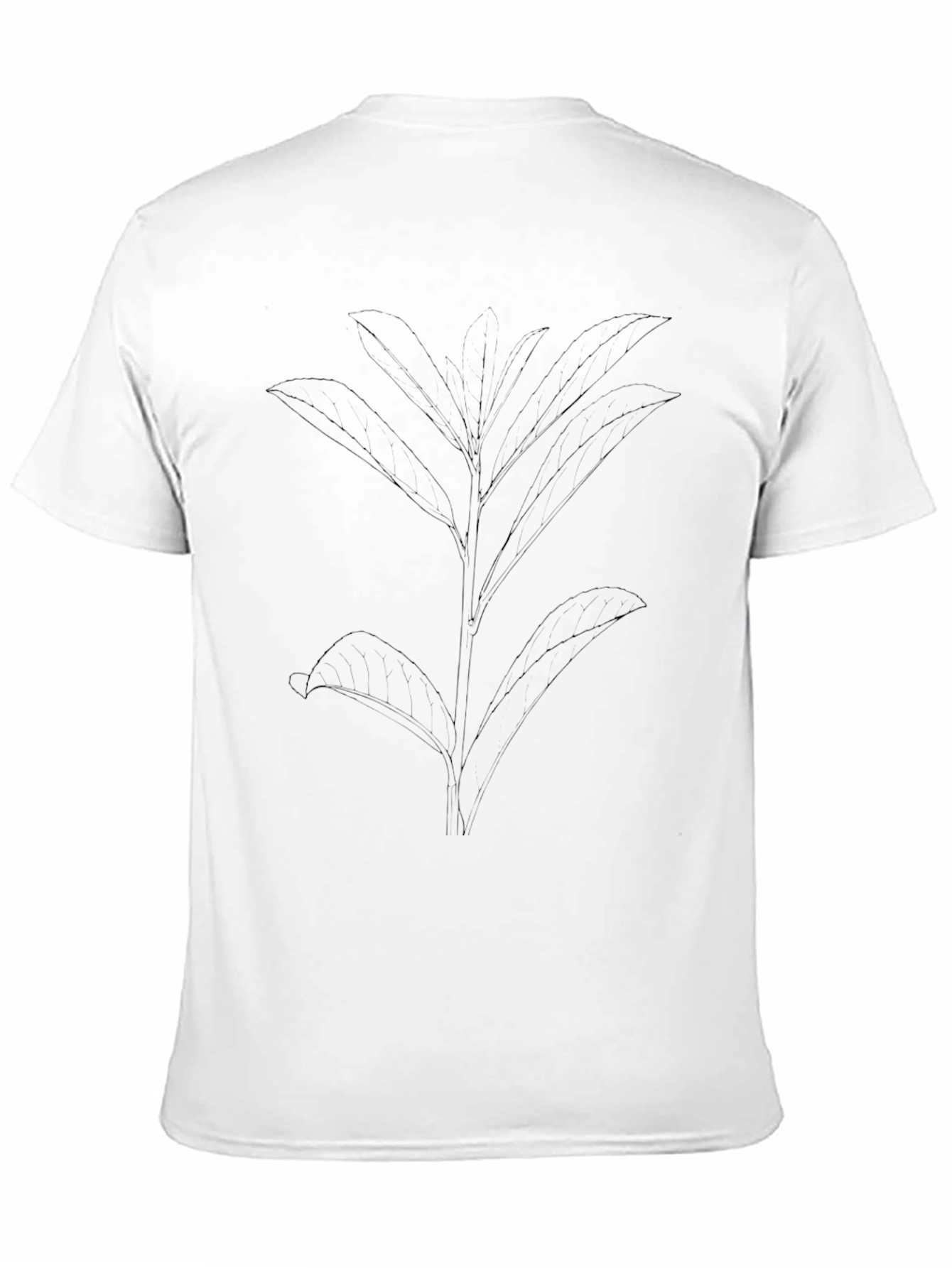 Minimalist Plant Graphic Black T-Shirt