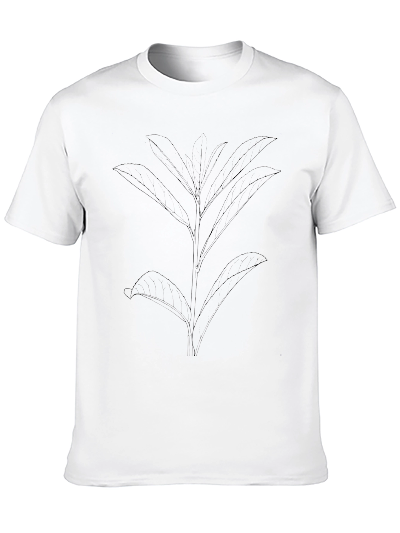 Minimalist Plant Graphic Black T-Shirt