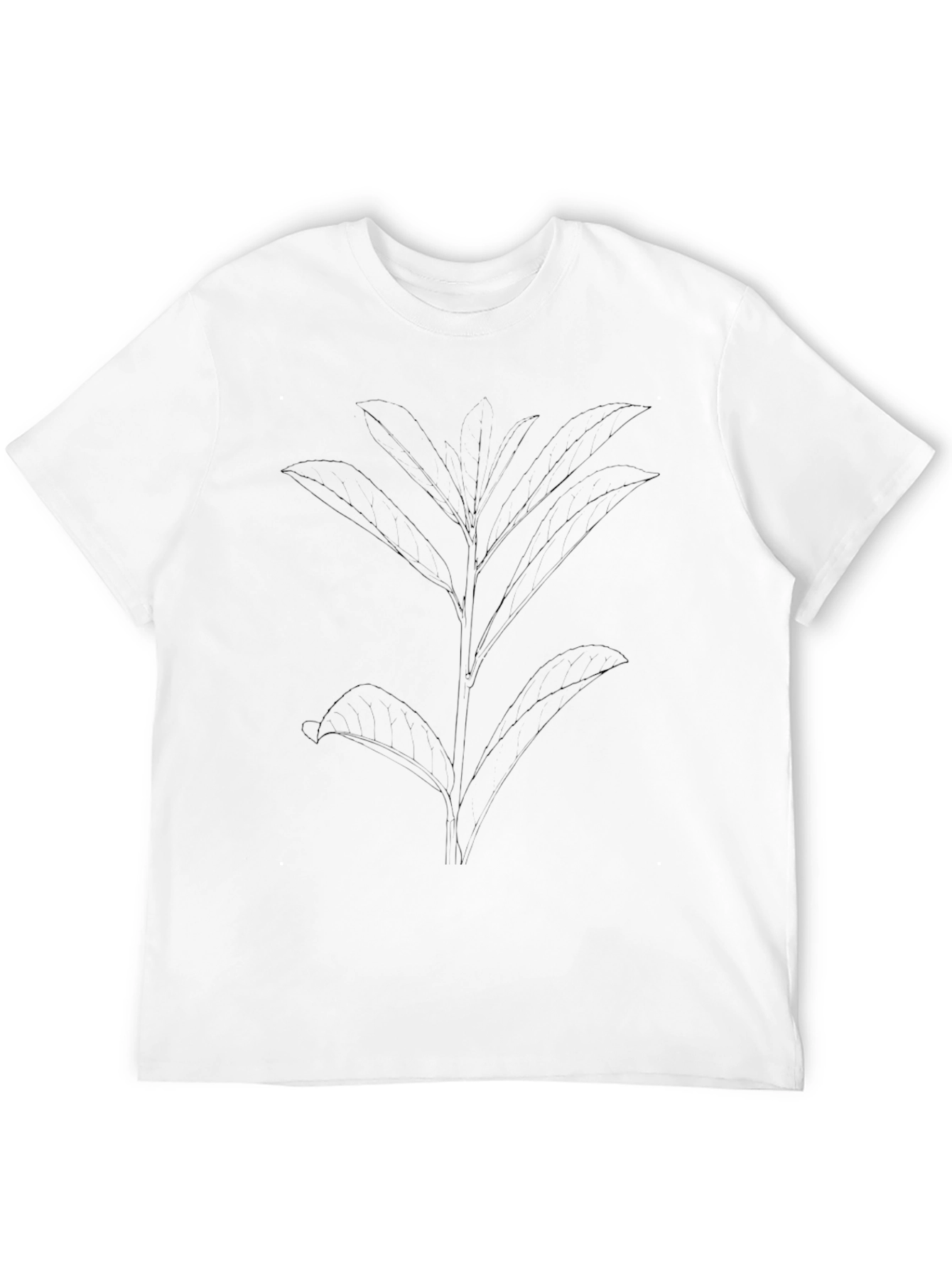 Minimalist Plant Graphic Black T-Shirt