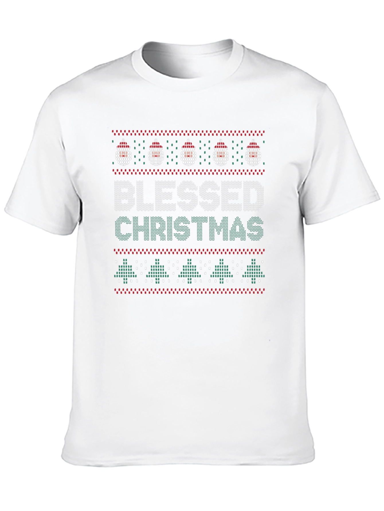 Blessed Christmas Ugly Sweater Style Graphic Tee