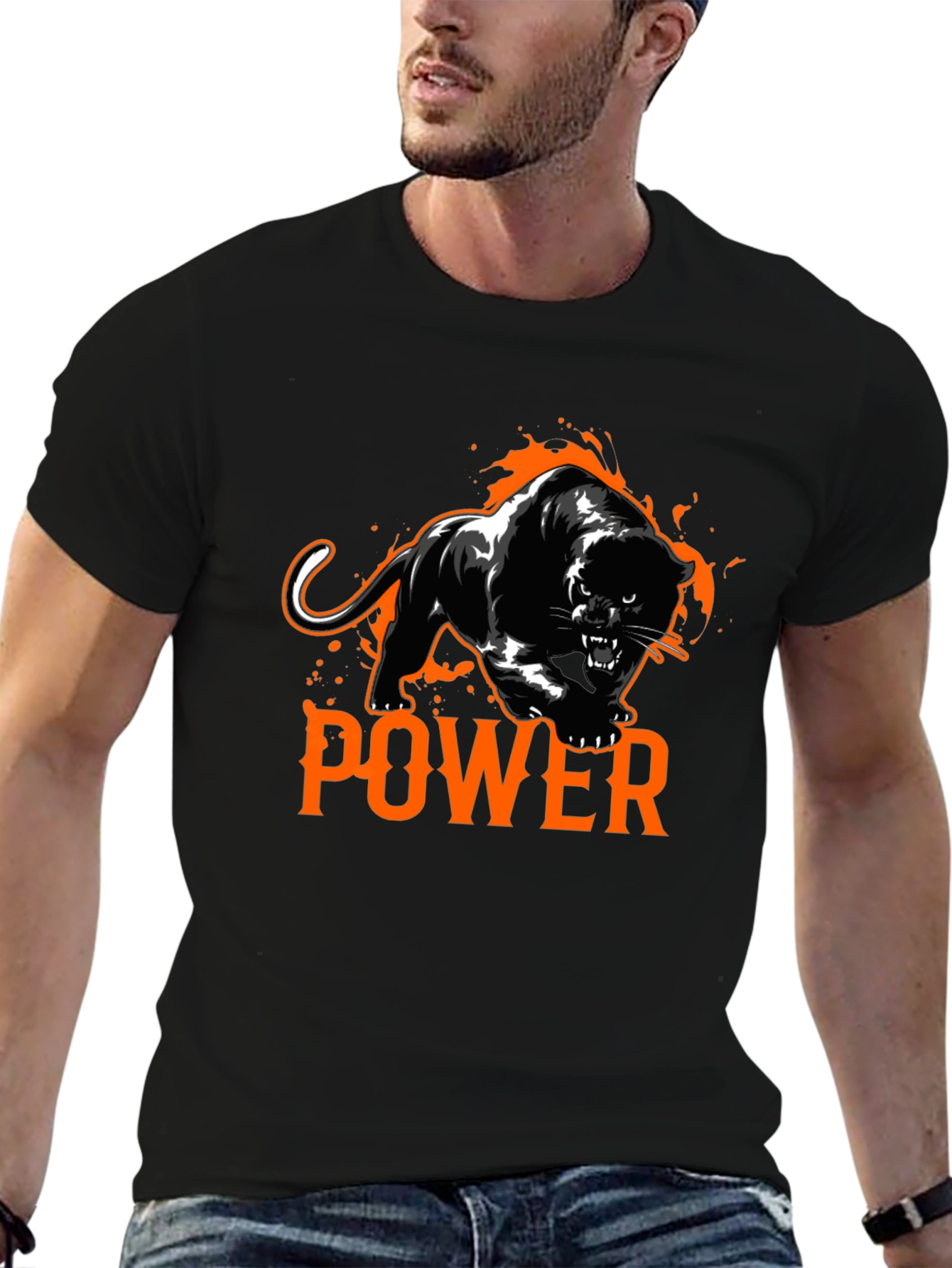 Power Panther Graphic T-Shirt - Black