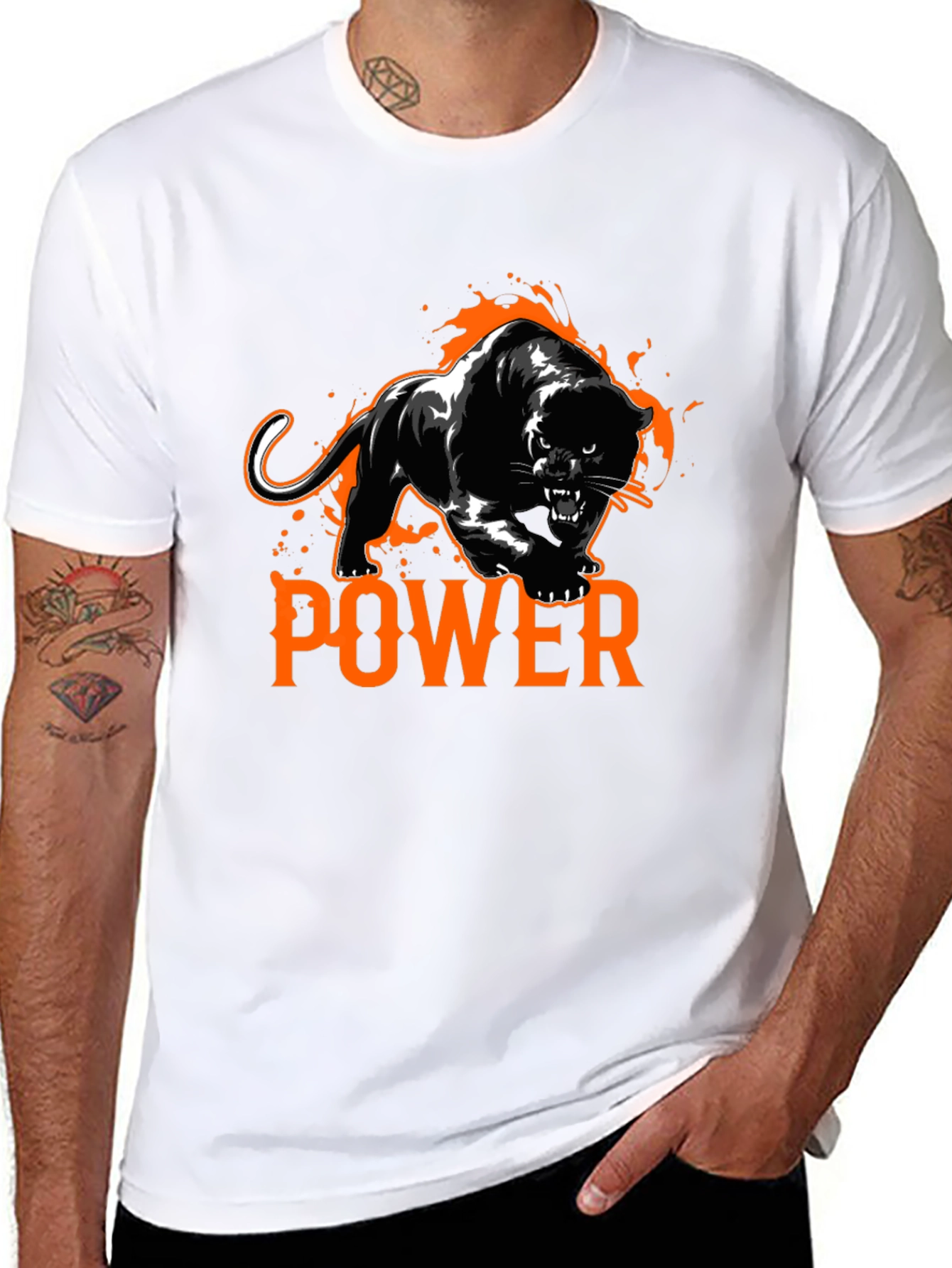 Power Panther Graphic T-Shirt - Black