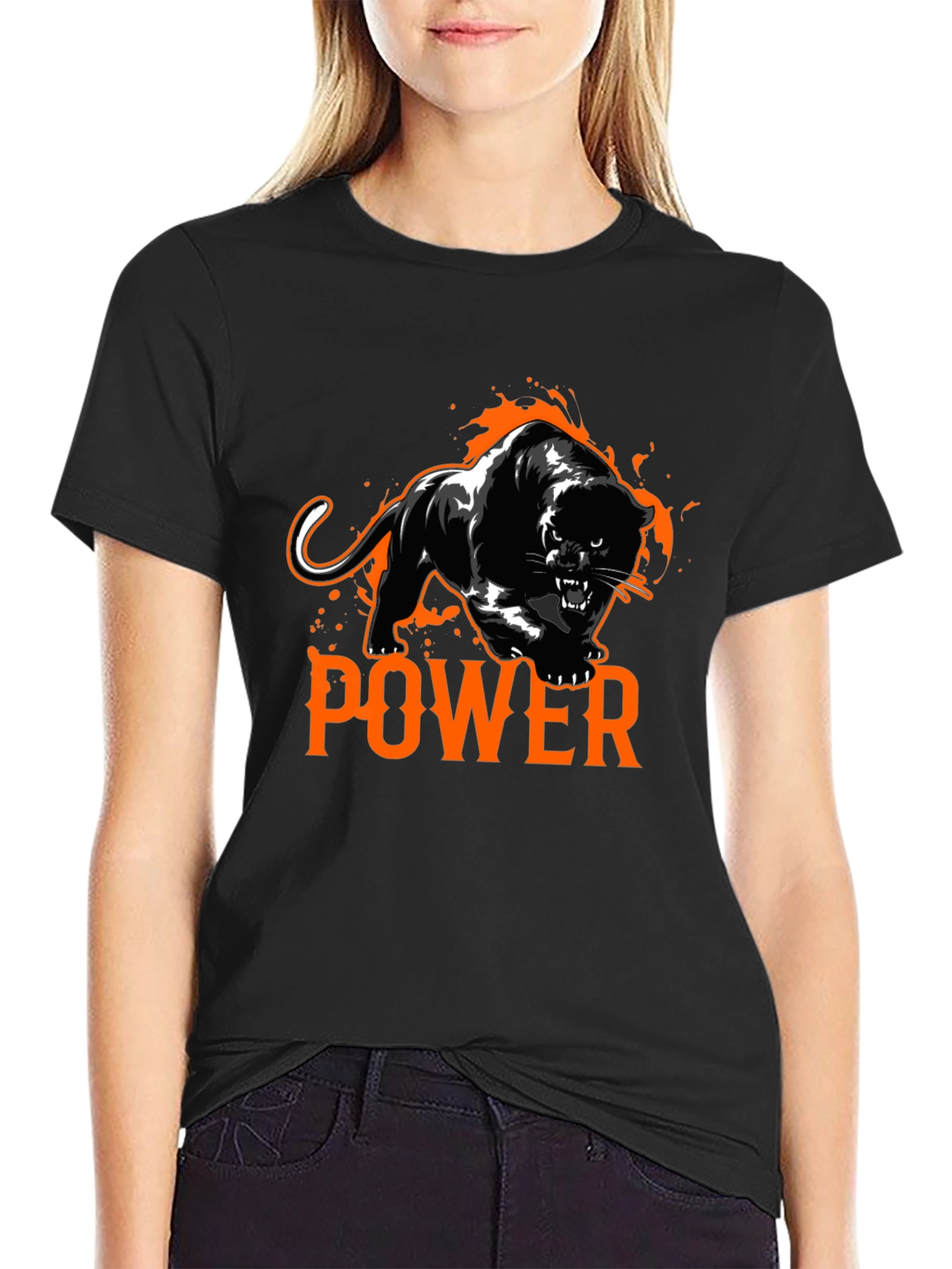 Power Panther Graphic T-Shirt - Black