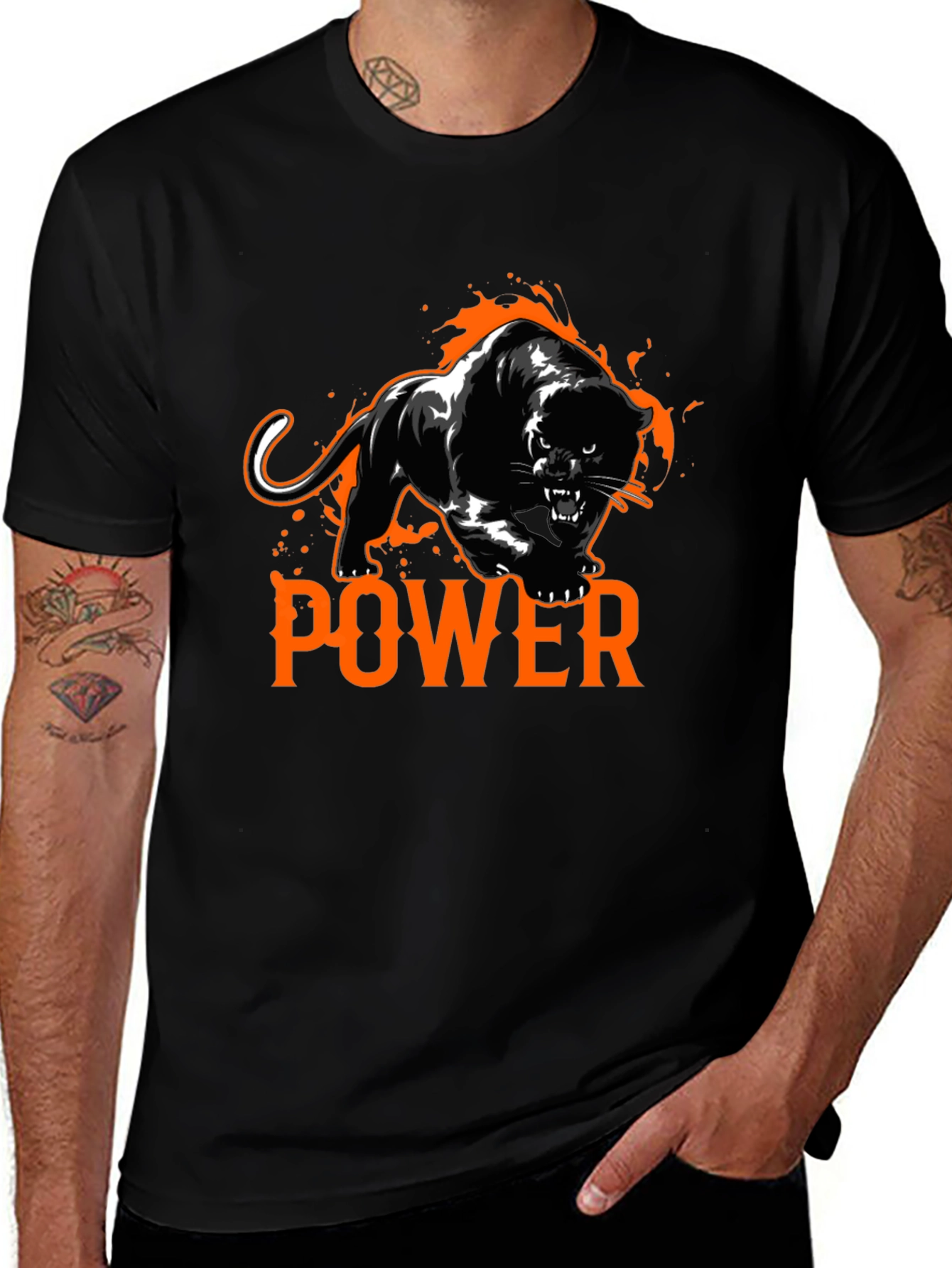 Power Panther Graphic T-Shirt - Black