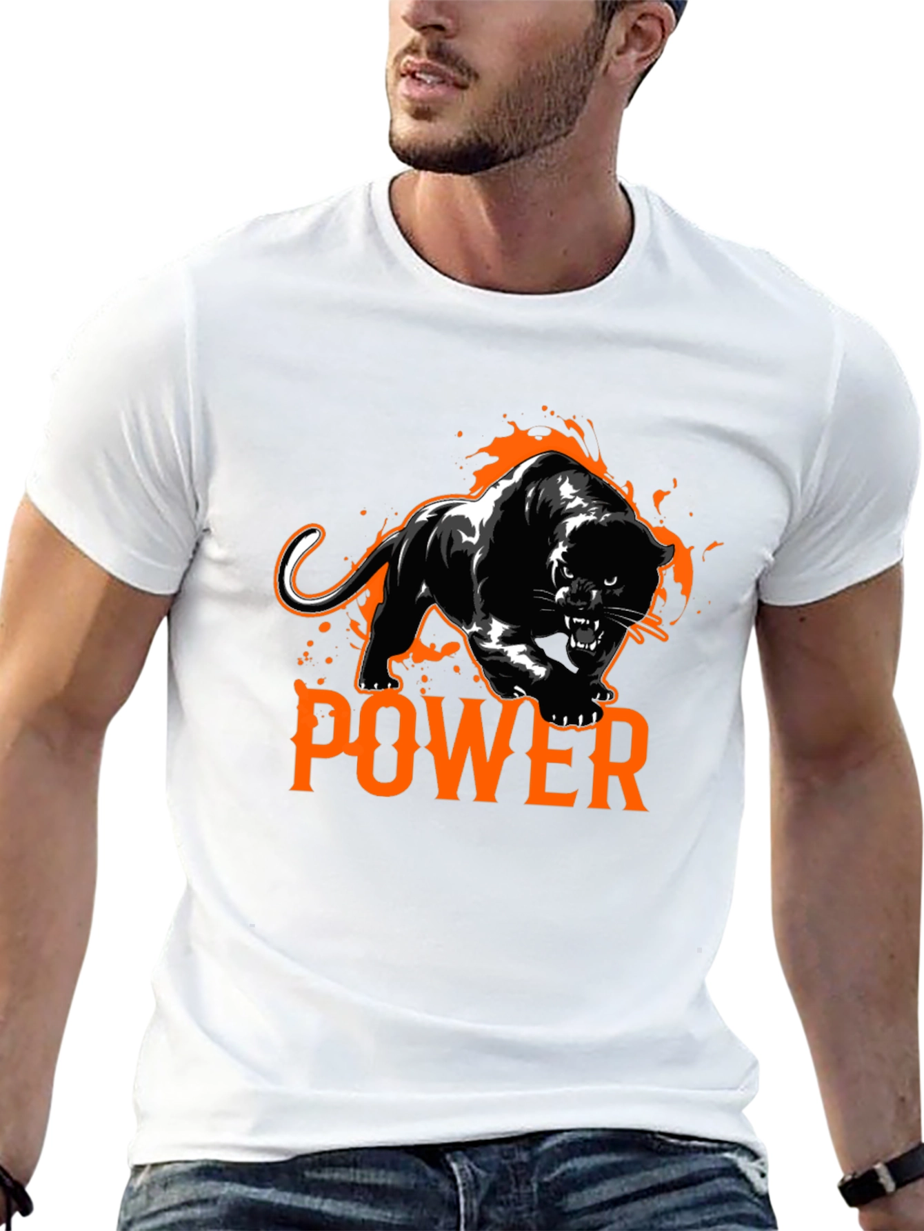 Power Panther Graphic T-Shirt - Black