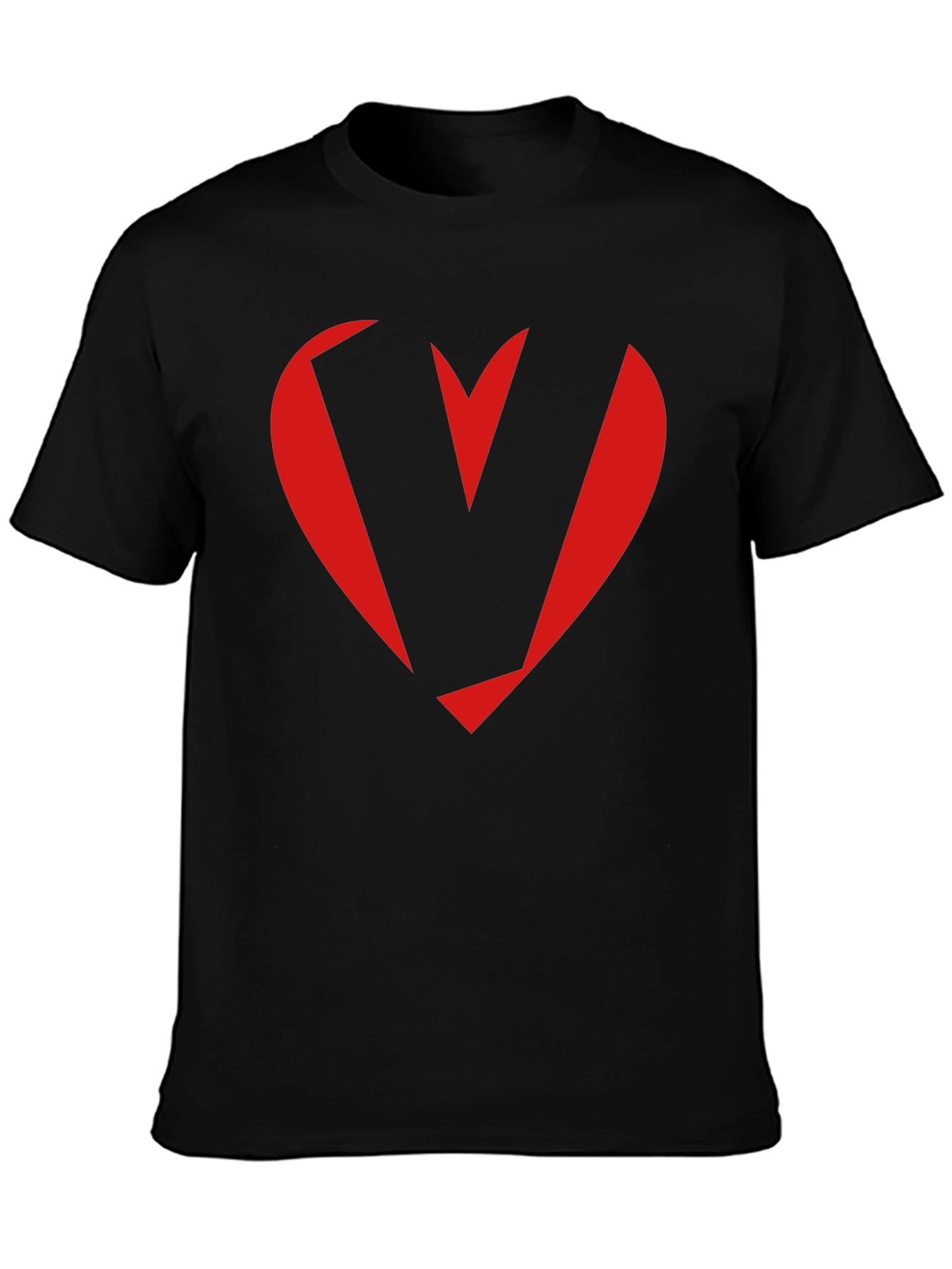 Heart V Graphic Tee - Stylish Mens Black T-Shirt