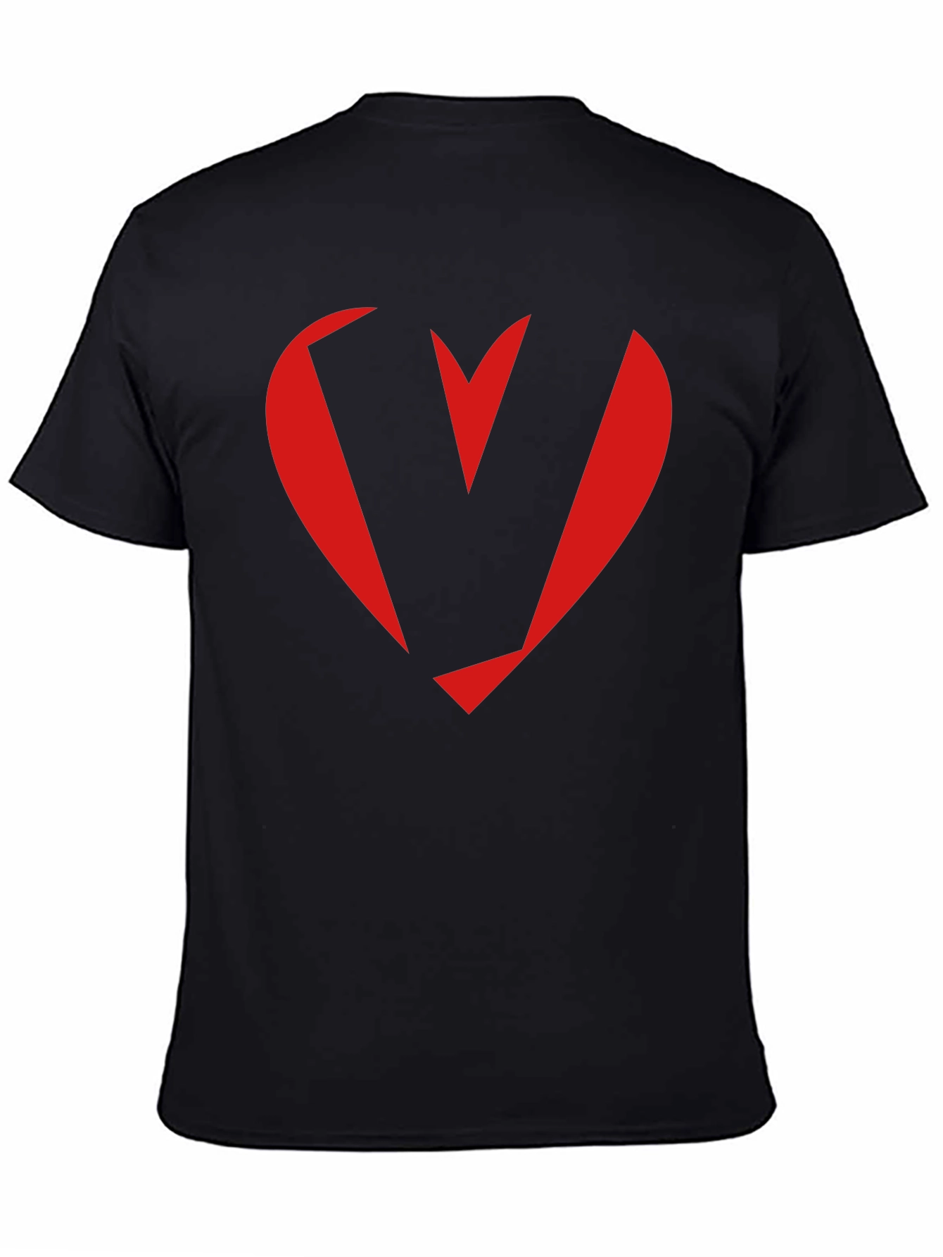 Heart V Graphic Tee - Stylish Mens Black T-Shirt