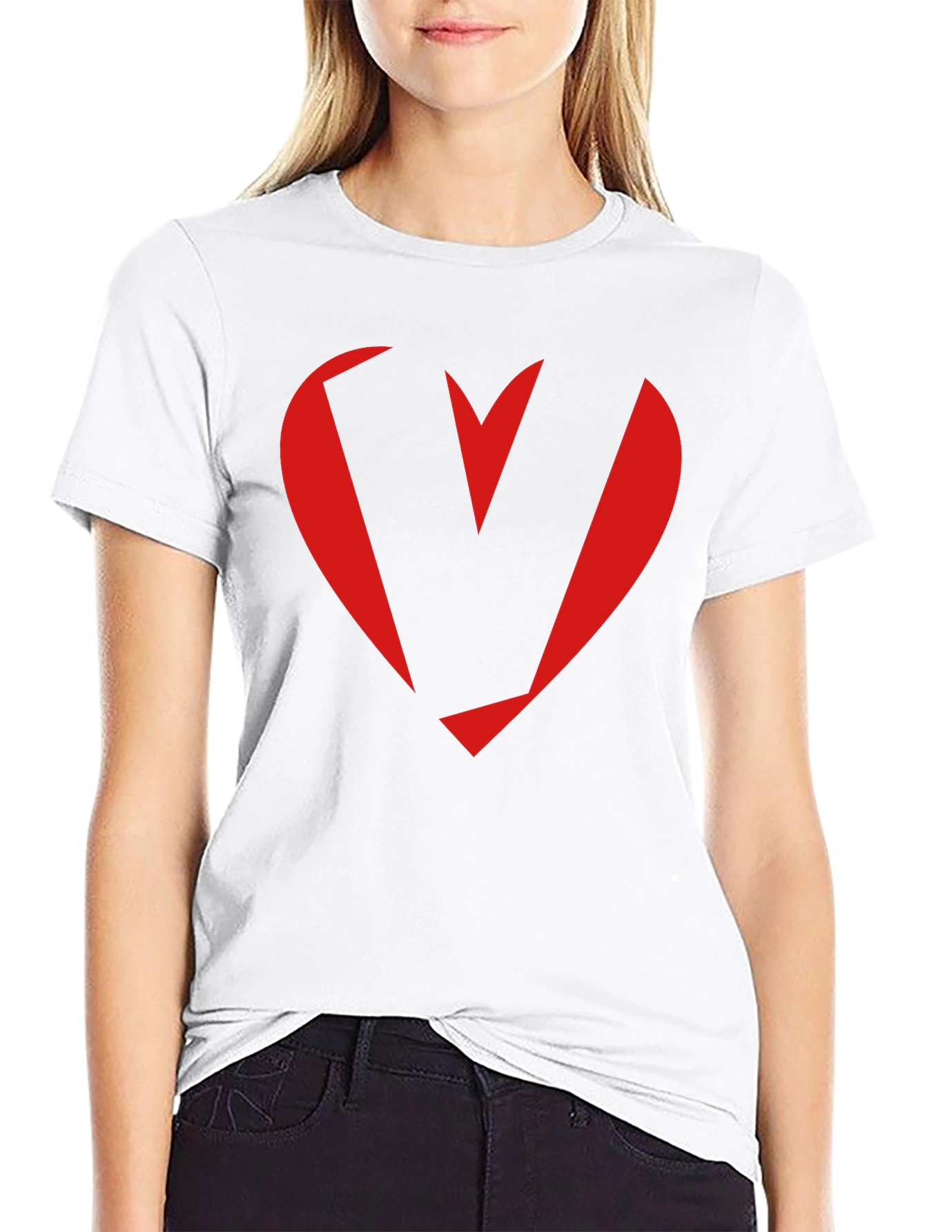 Heart V Graphic Tee - Stylish Mens Black T-Shirt