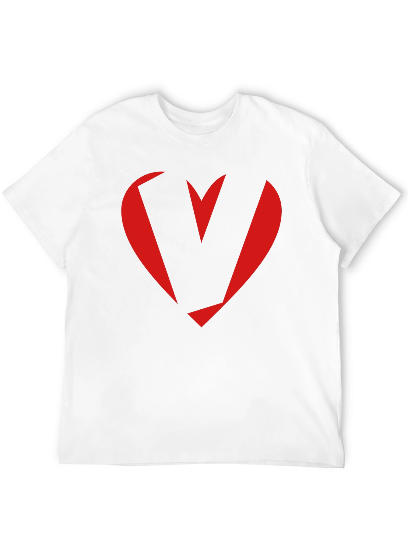Heart V Graphic Tee - Stylish Mens Black T-Shirt