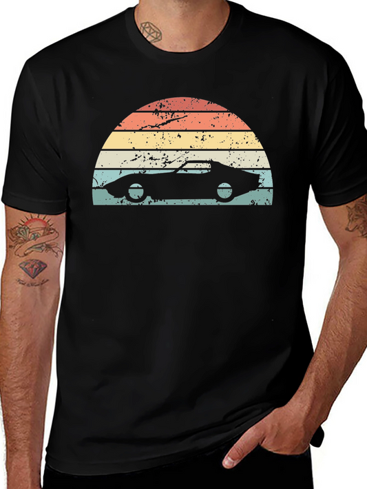 Retro Sunset Car Graphic T-Shirt