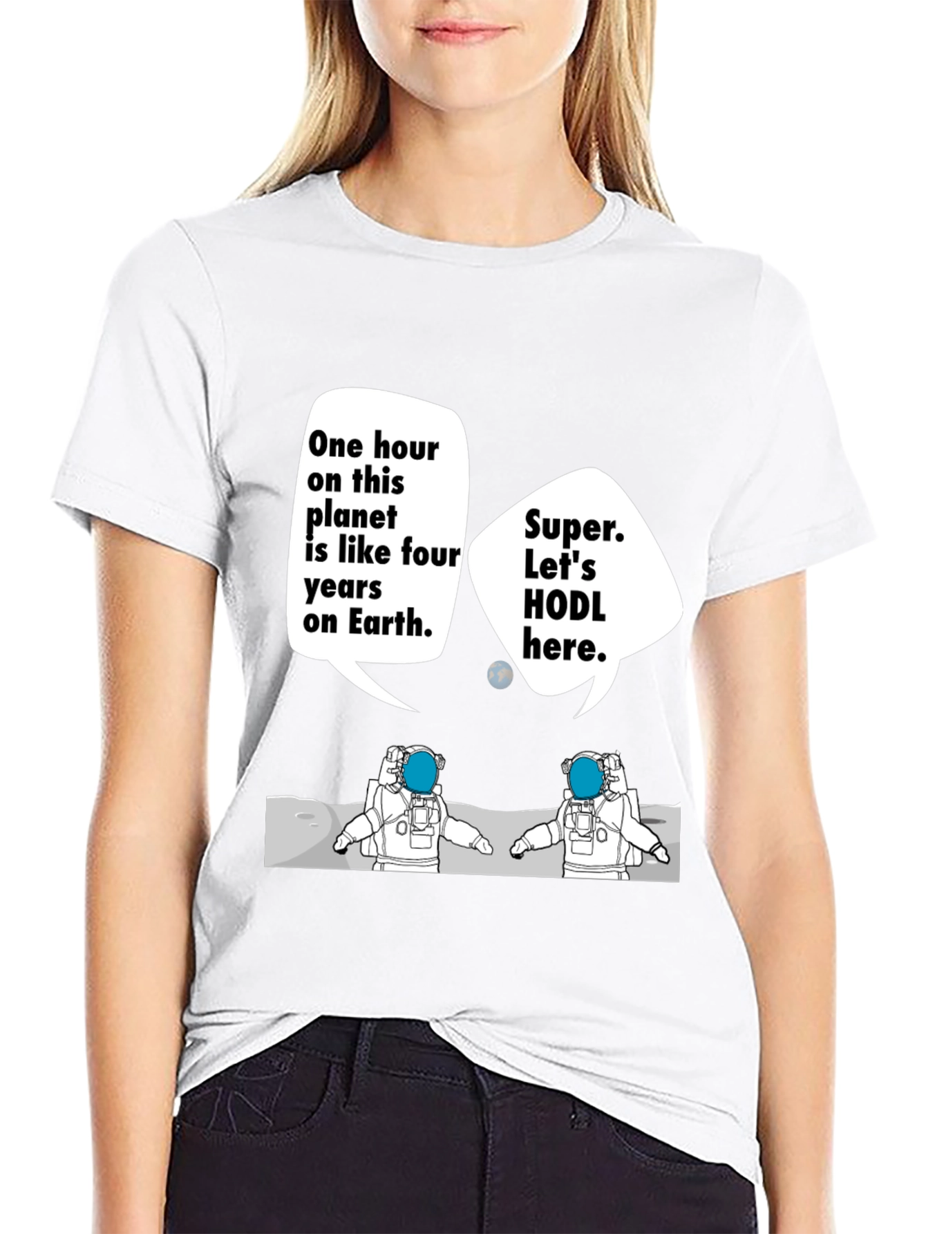 HODL Astronauts Black T-Shirt - Crypto Meme