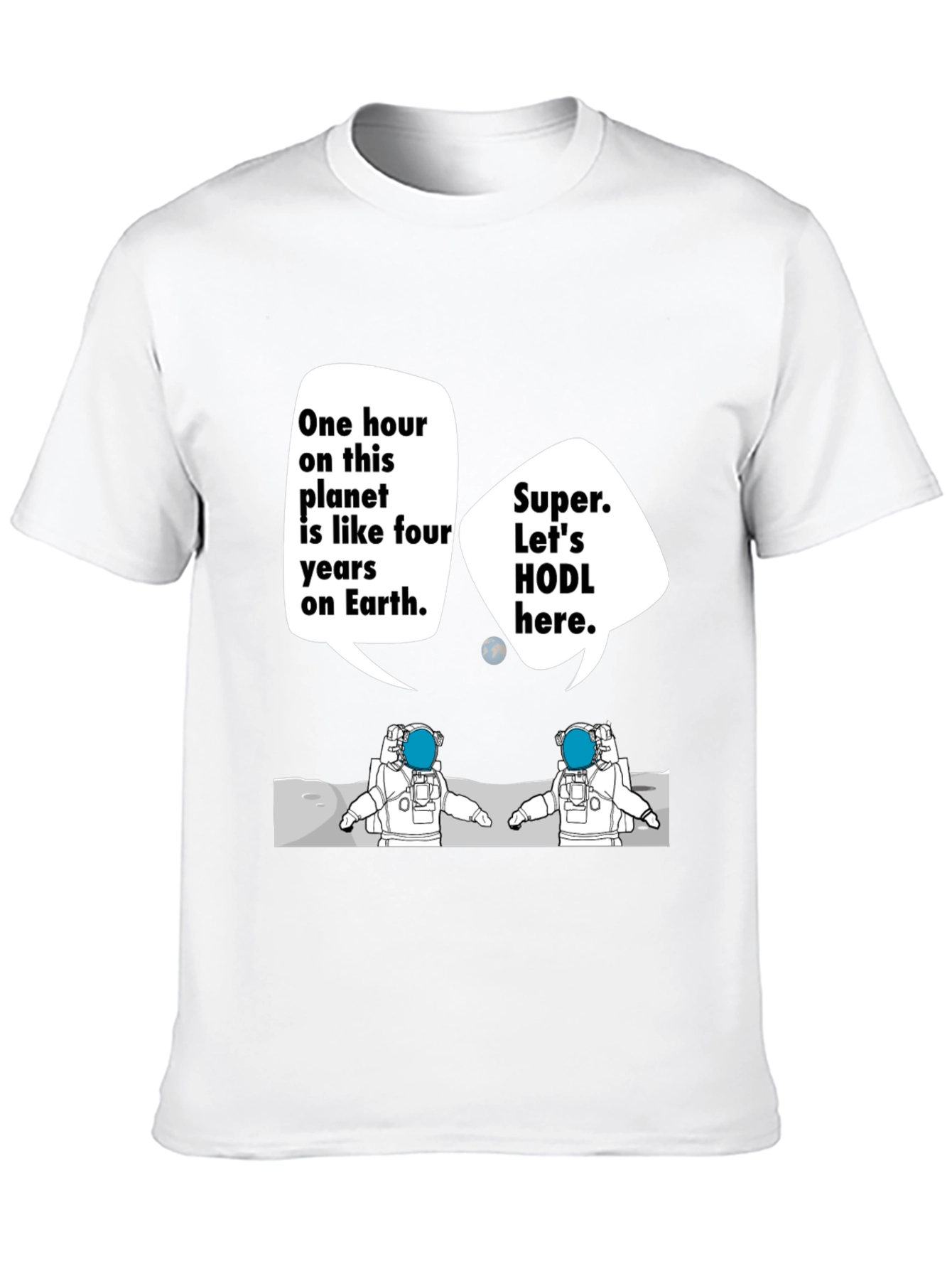 HODL Astronauts Black T-Shirt - Crypto Meme