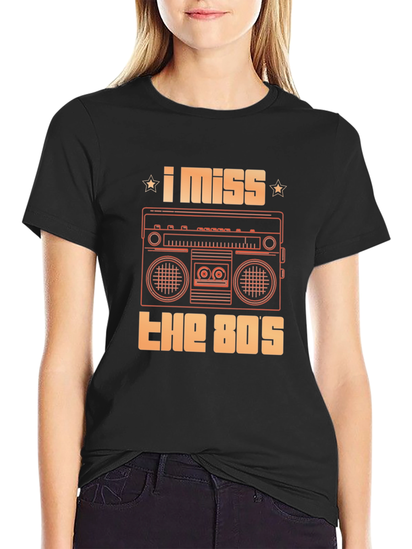 I Miss The 80s T-Shirt Retro Boombox Graphic Tee