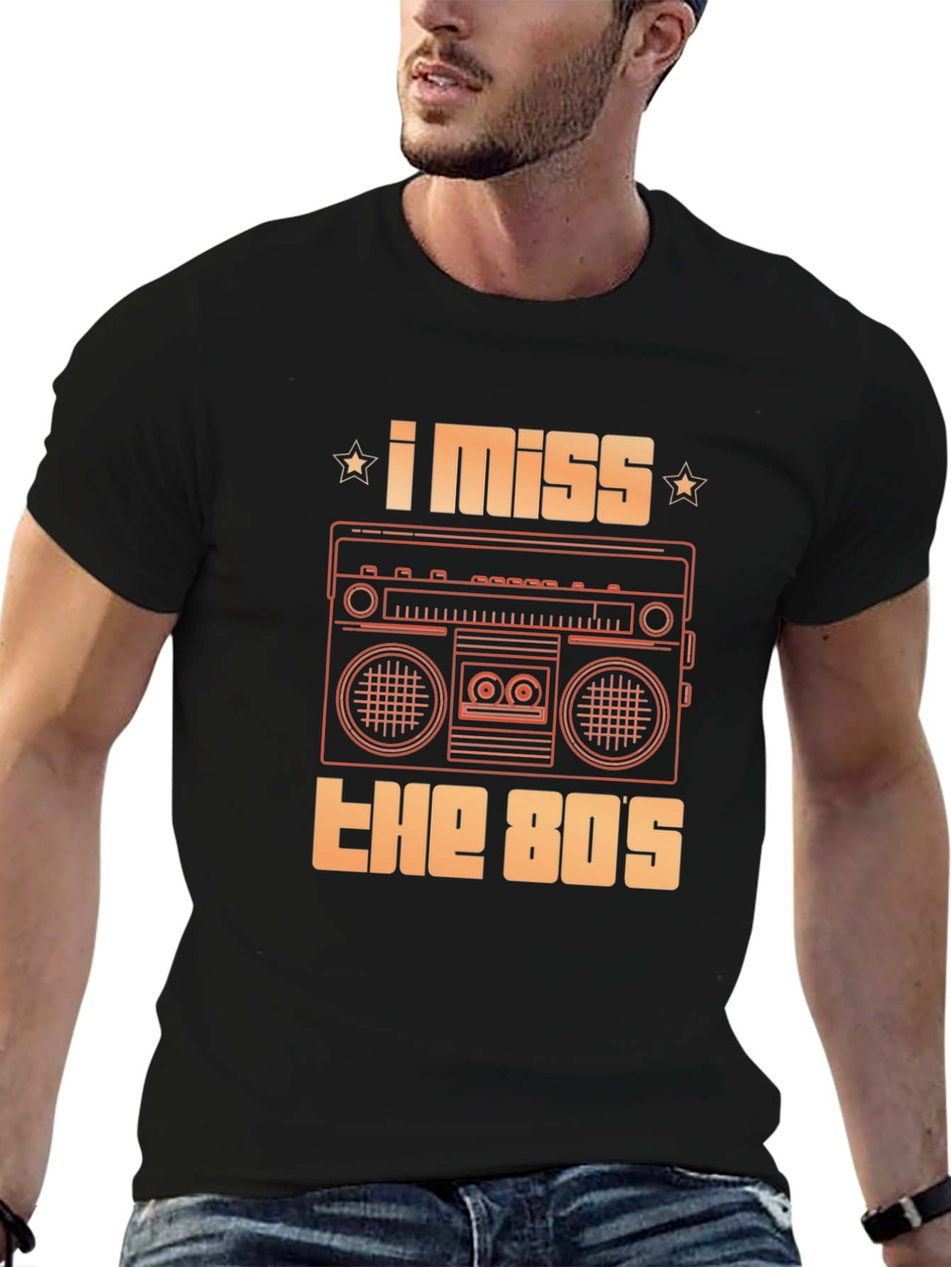 I Miss The 80s T-Shirt Retro Boombox Graphic Tee