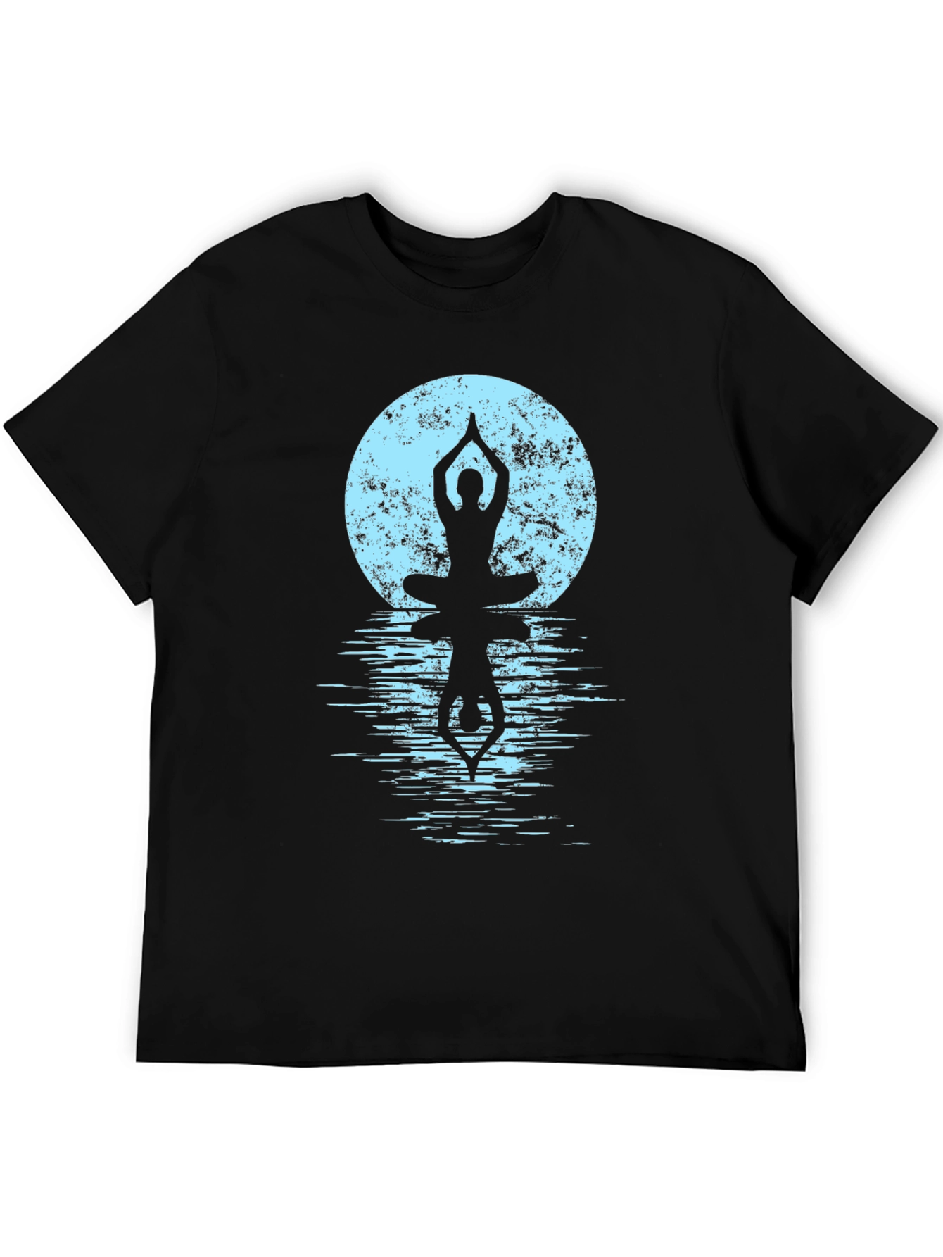 Yoga Moon Reflection Black T-Shirt