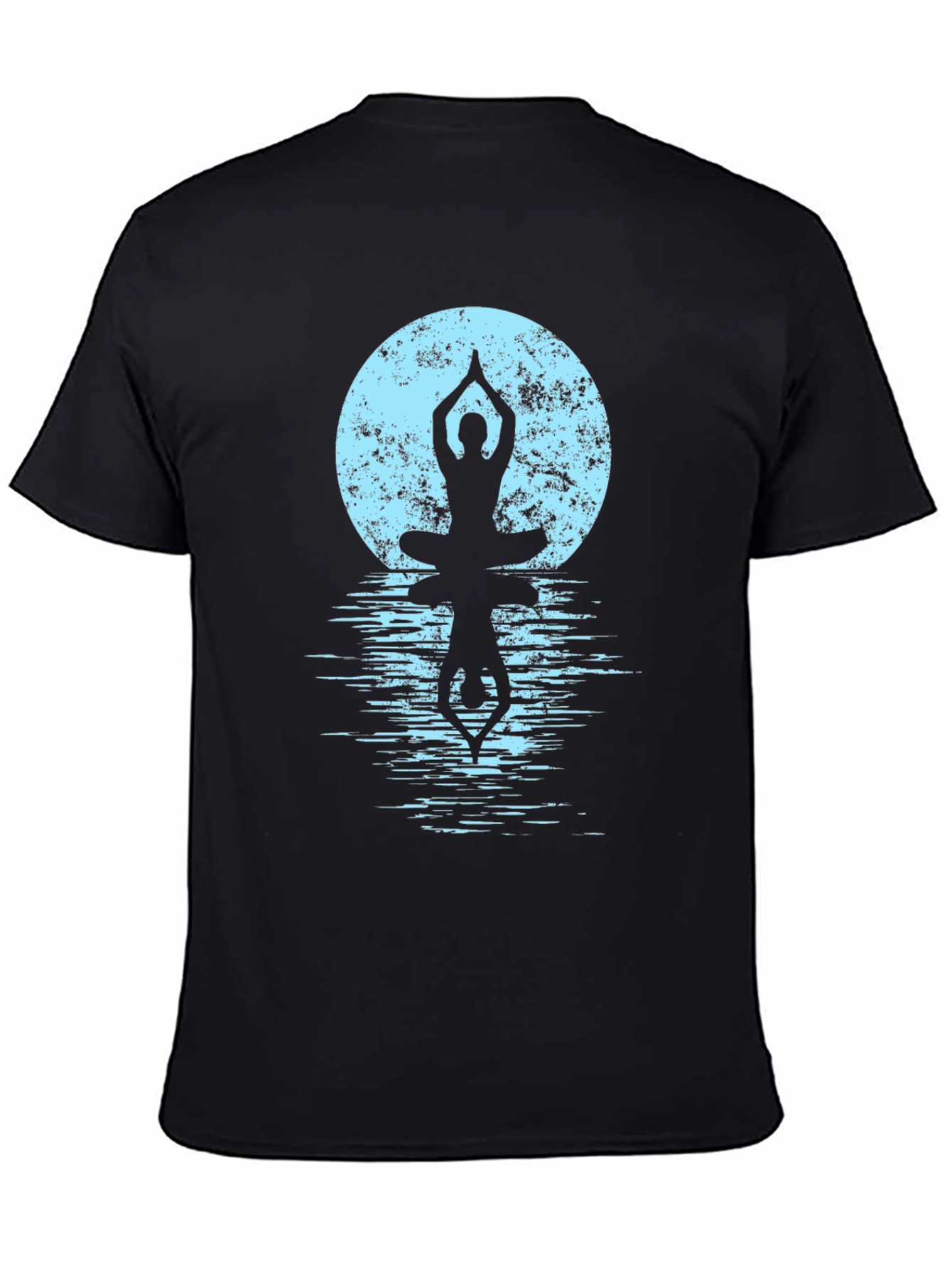 Yoga Moon Reflection Black T-Shirt