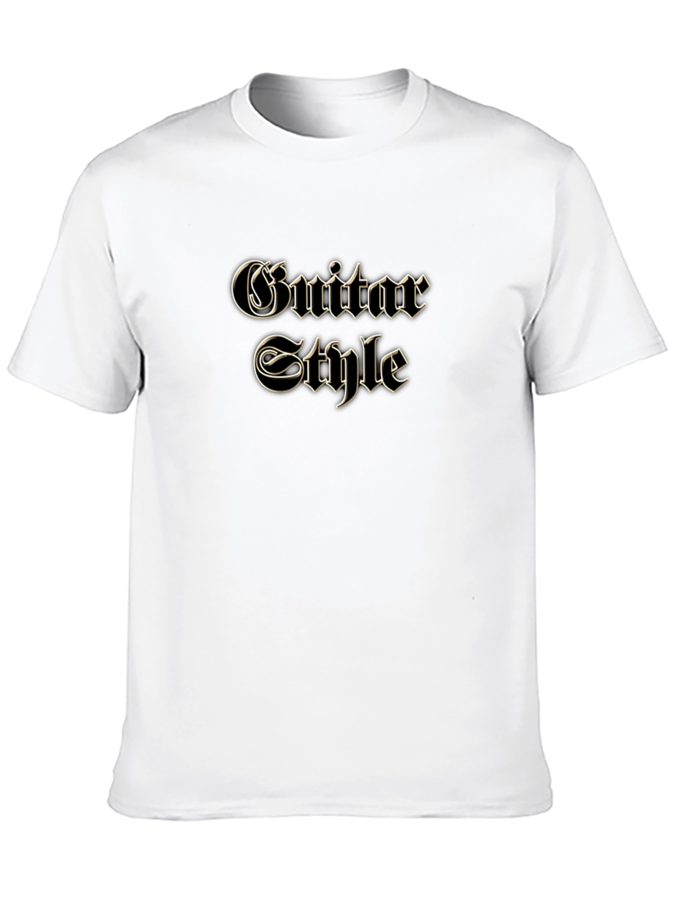 Guitar Style Graphic Black T-Shirt