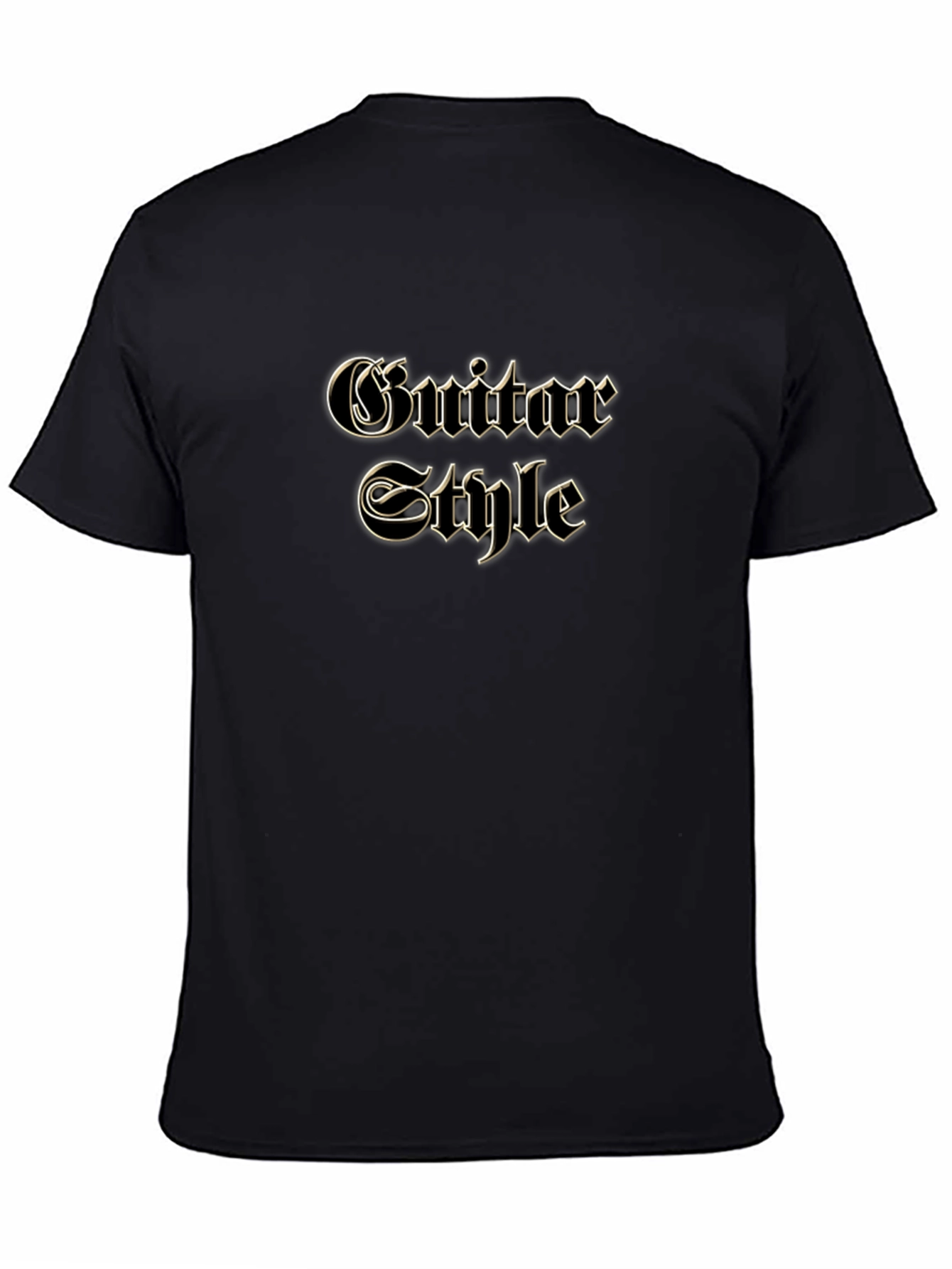 Guitar Style Graphic Black T-Shirt
