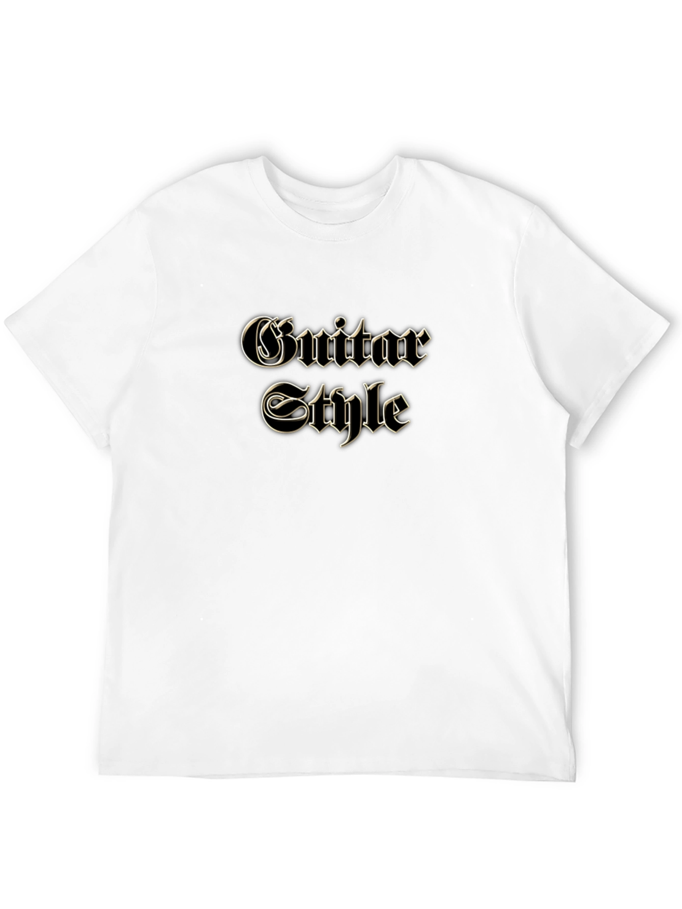Guitar Style Graphic Black T-Shirt