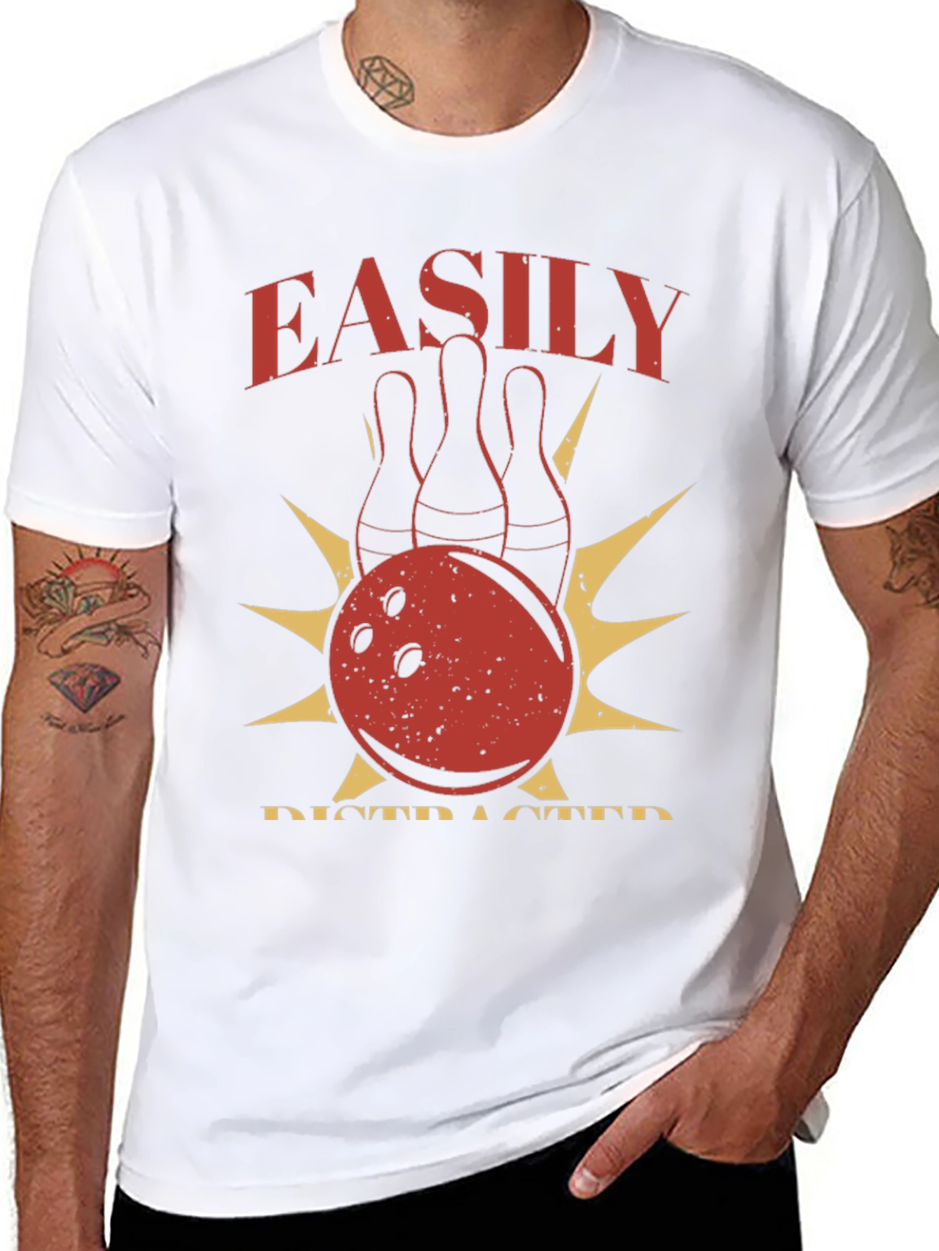 Easily Distracted By Bowling Graphic T-Shirt