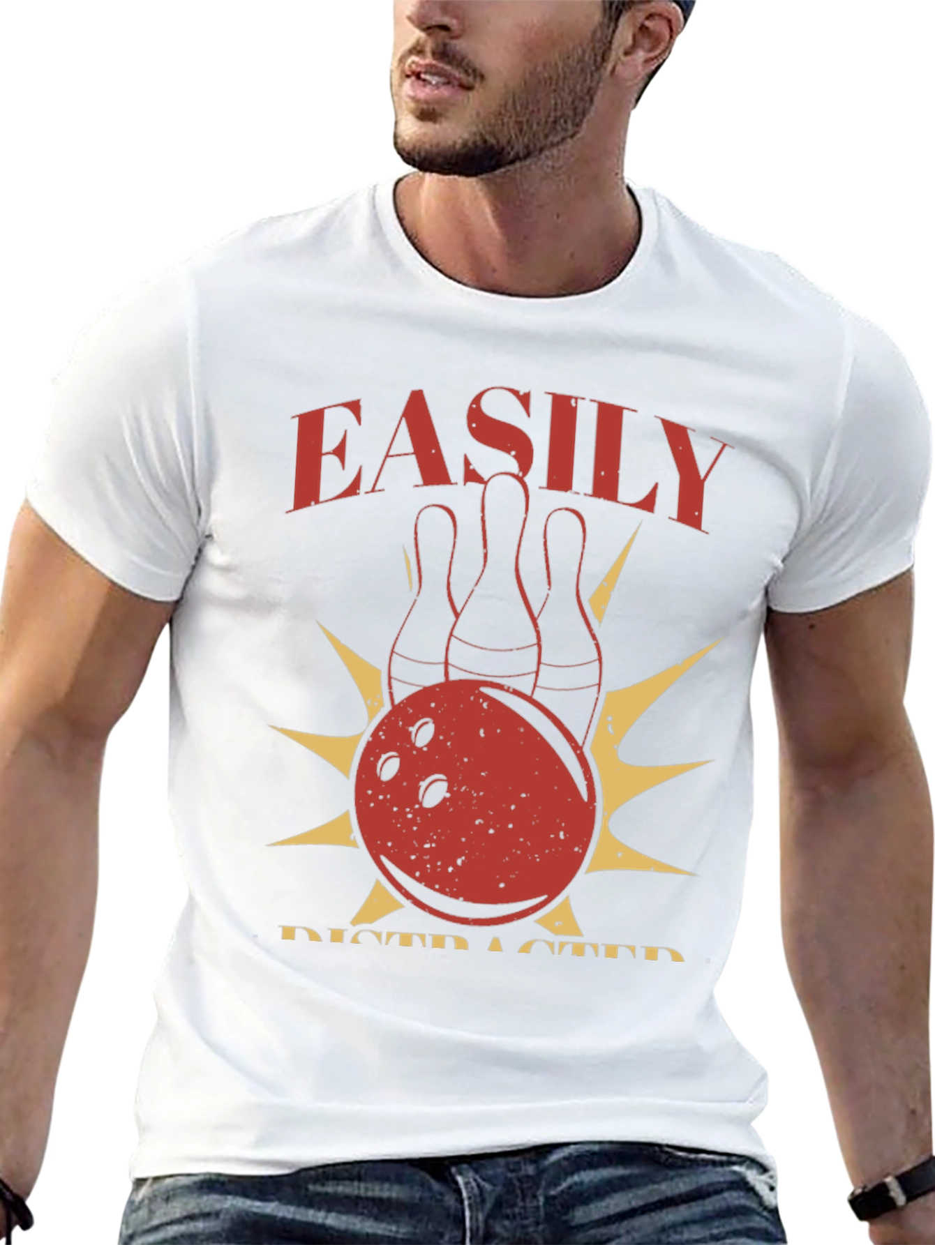 Easily Distracted By Bowling Graphic T-Shirt