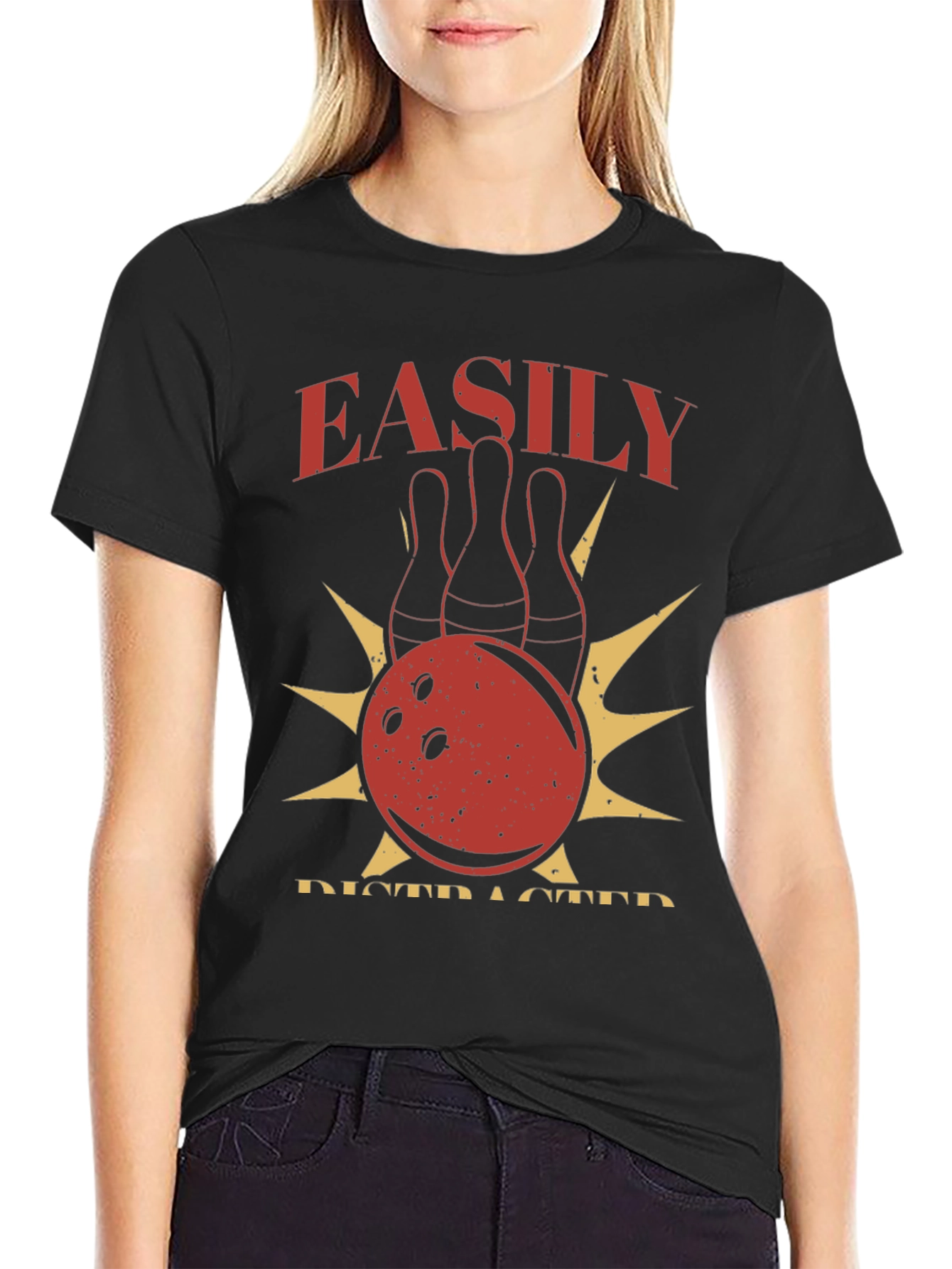 Easily Distracted By Bowling Graphic T-Shirt