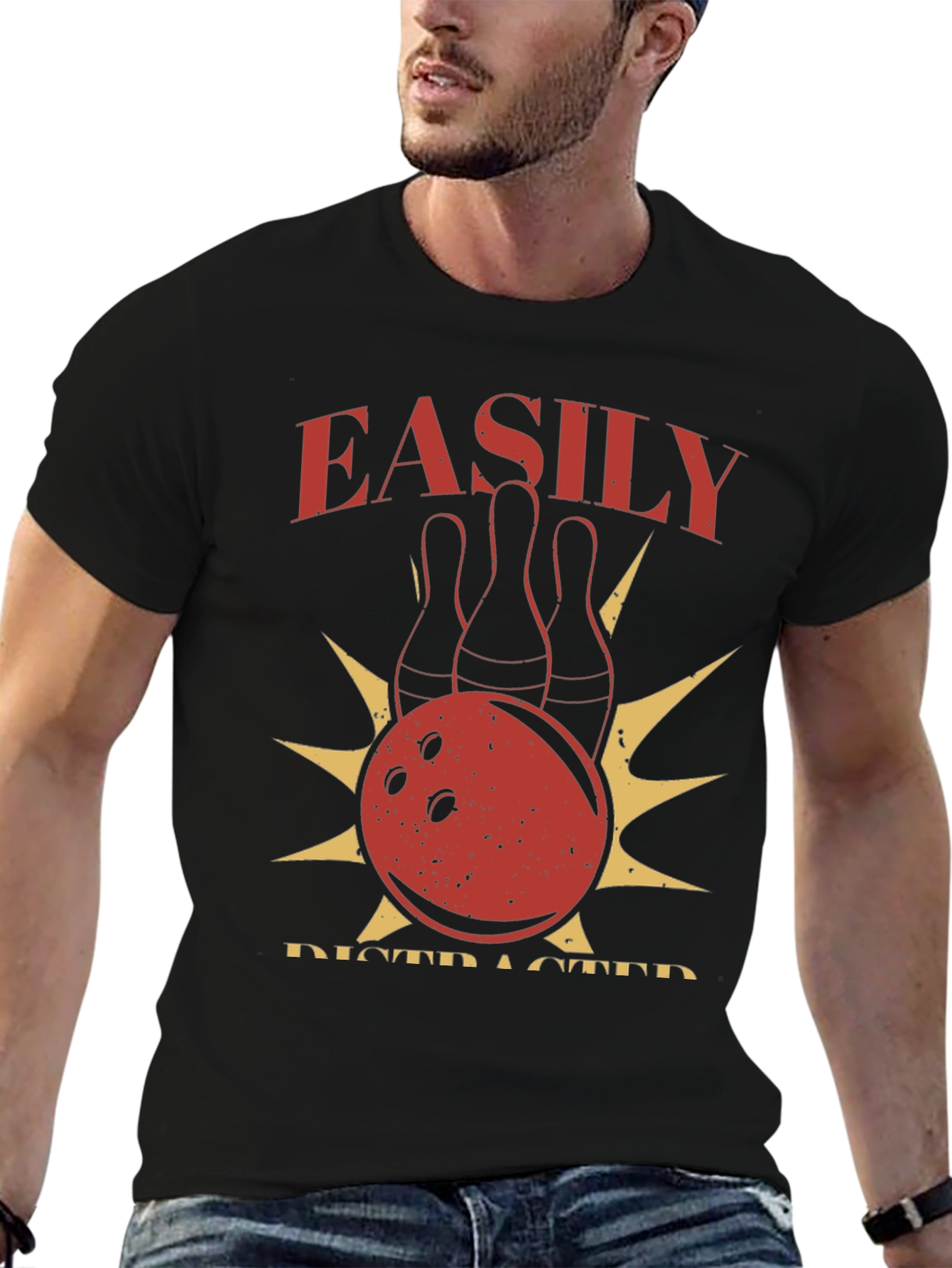 Easily Distracted By Bowling Graphic T-Shirt