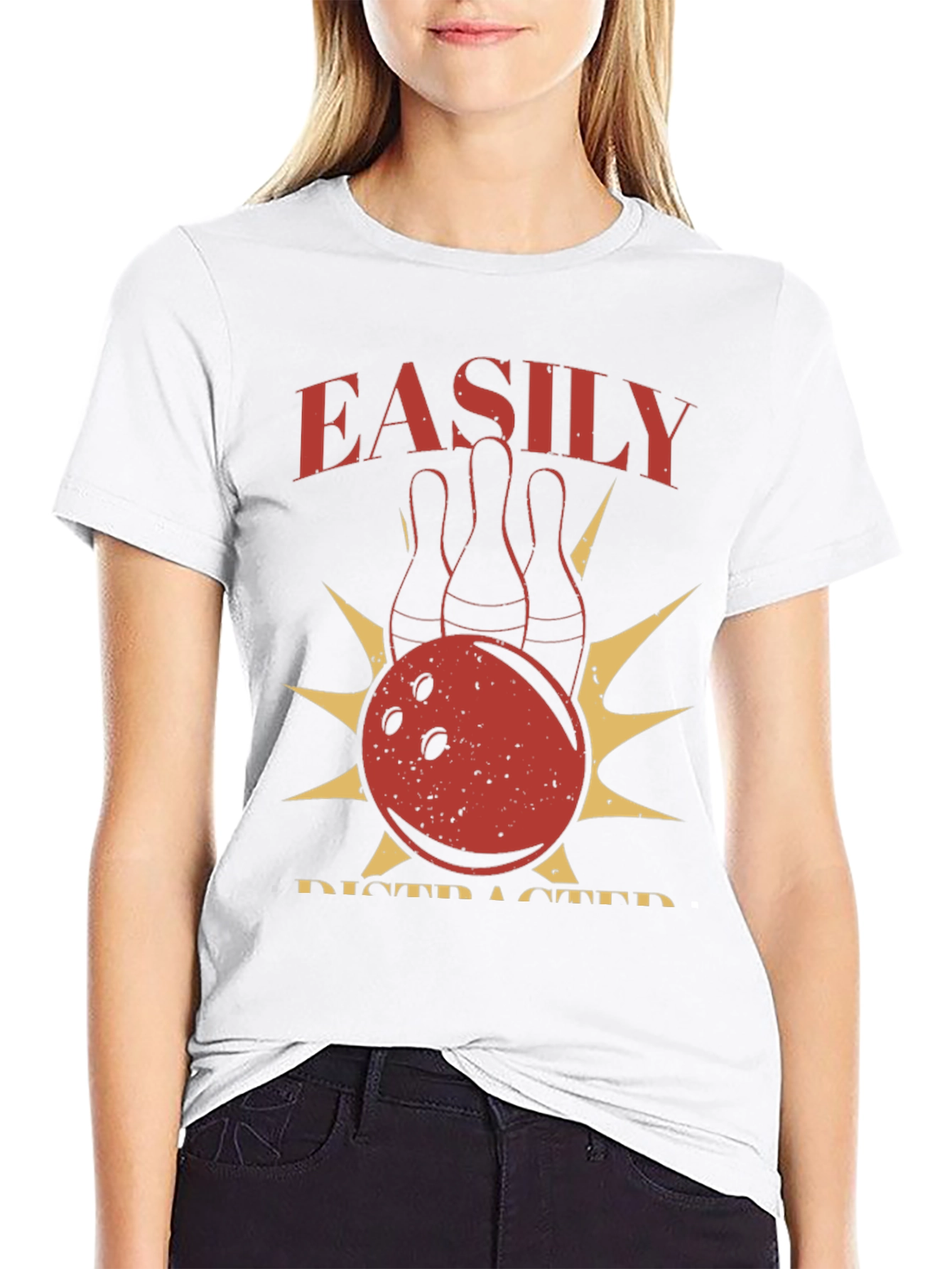 Easily Distracted By Bowling Graphic T-Shirt