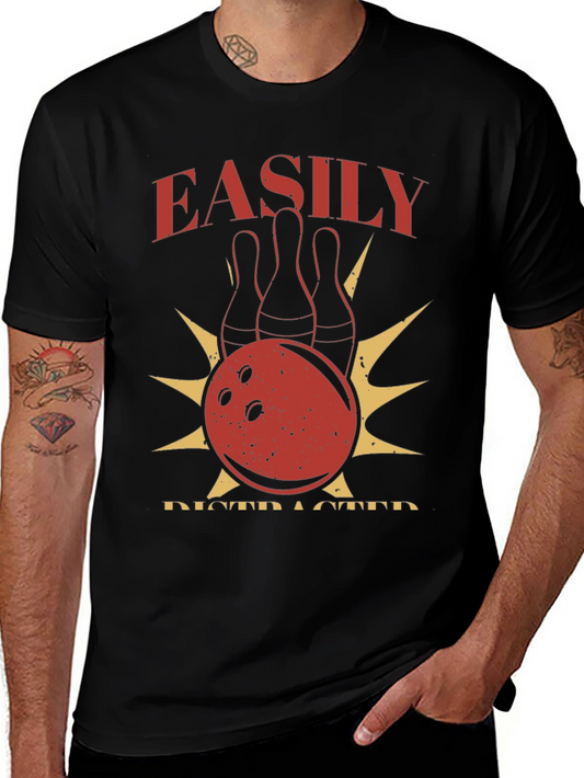 Easily Distracted By Bowling Graphic T-Shirt